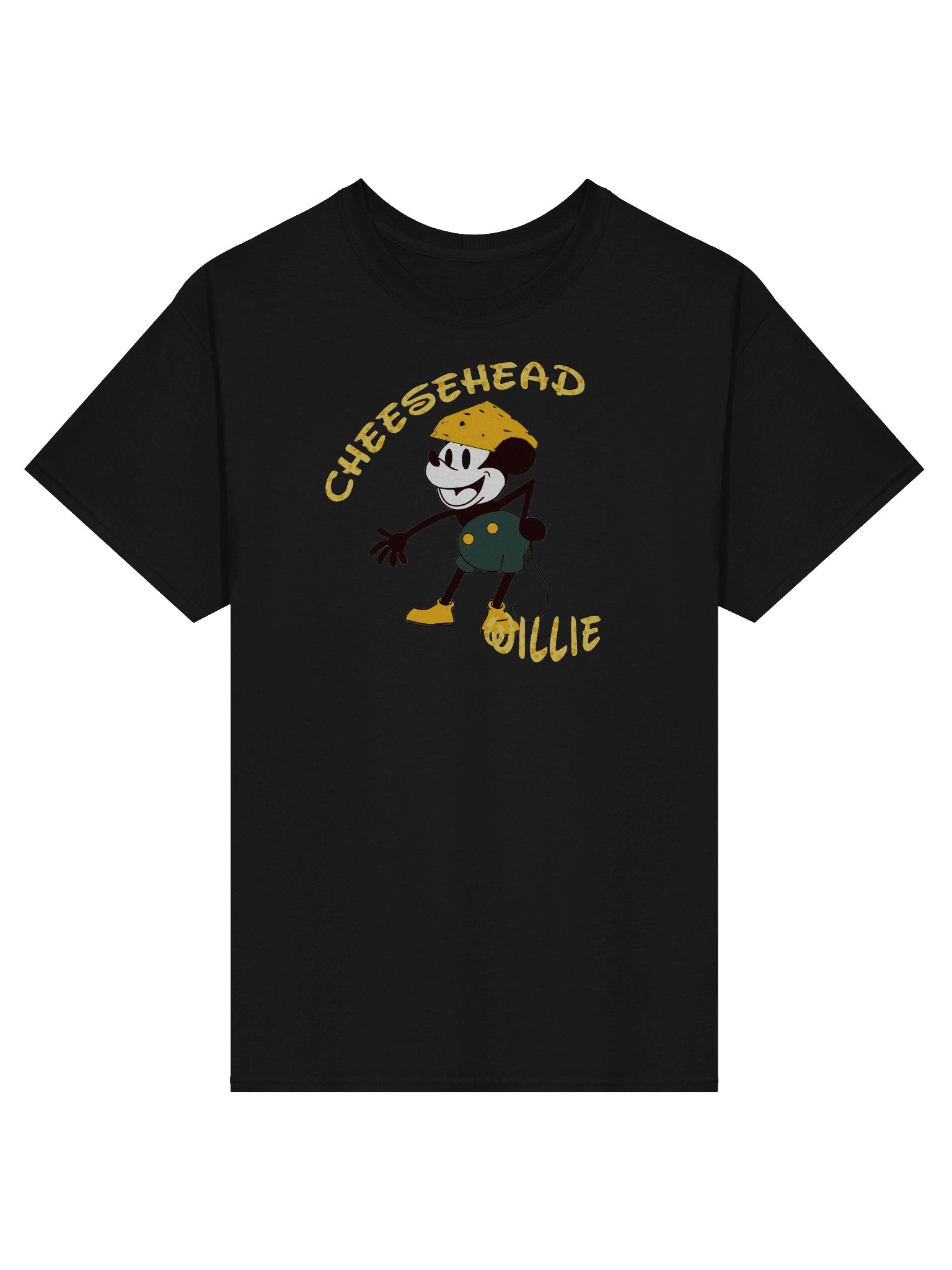 Cheesehead Willie Cartoon T-Shirt Dark Colors product image (3)