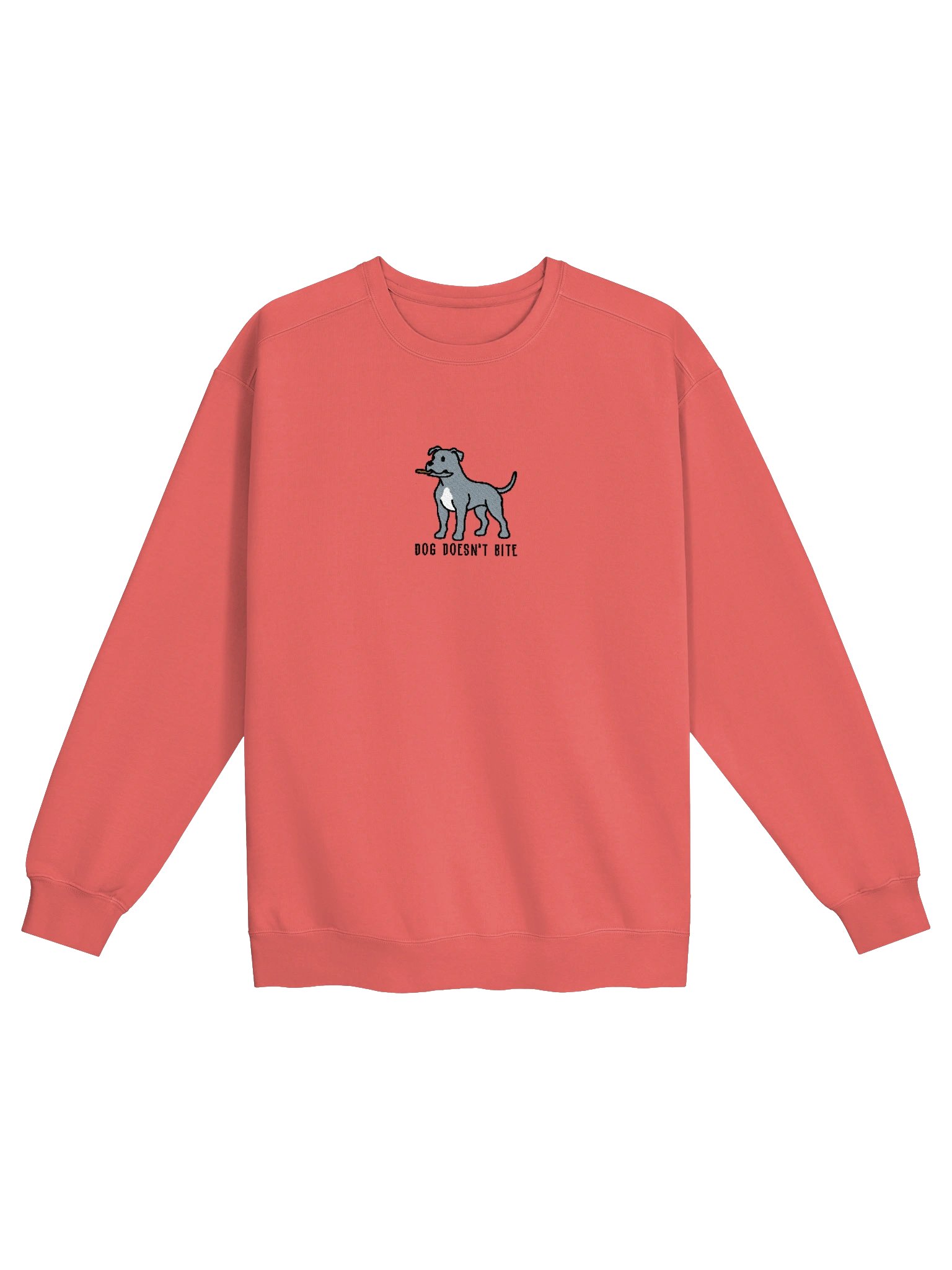 Dog Doesn't Bite Funny Chibi-Style Embroidered Premium Sweatshirt for Pit Bull Terrier(Blue) Owners product image (17)