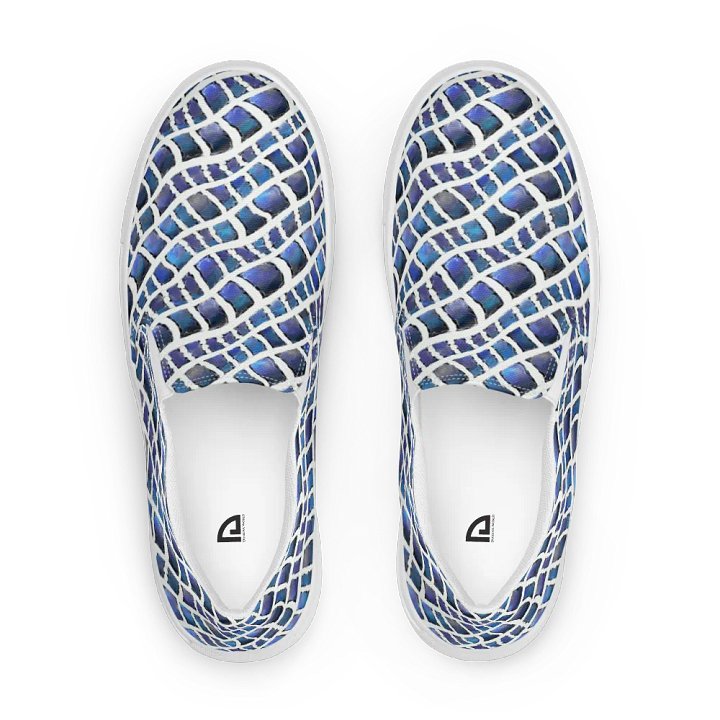 Blue Snake Pattern Woman Canvas Shoes product image (1)