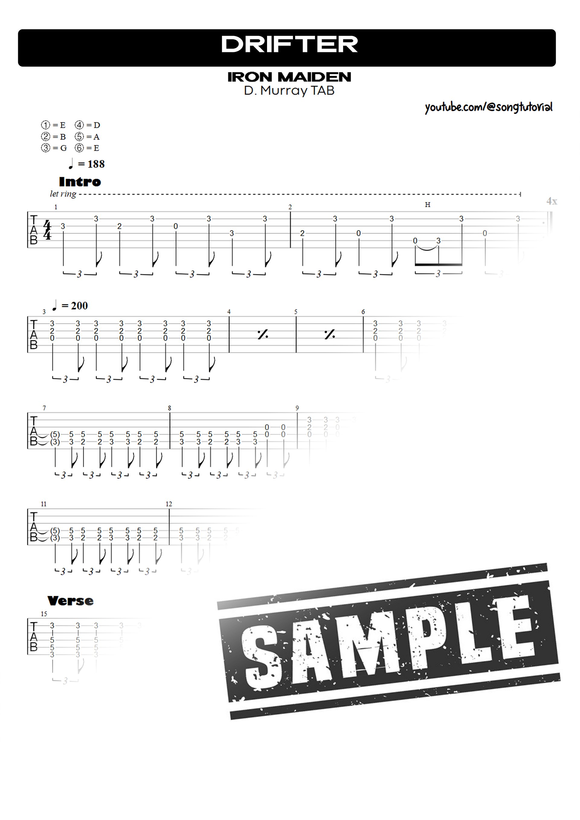 Drifter PDF TAB + Backing Track MP3 product image (2)