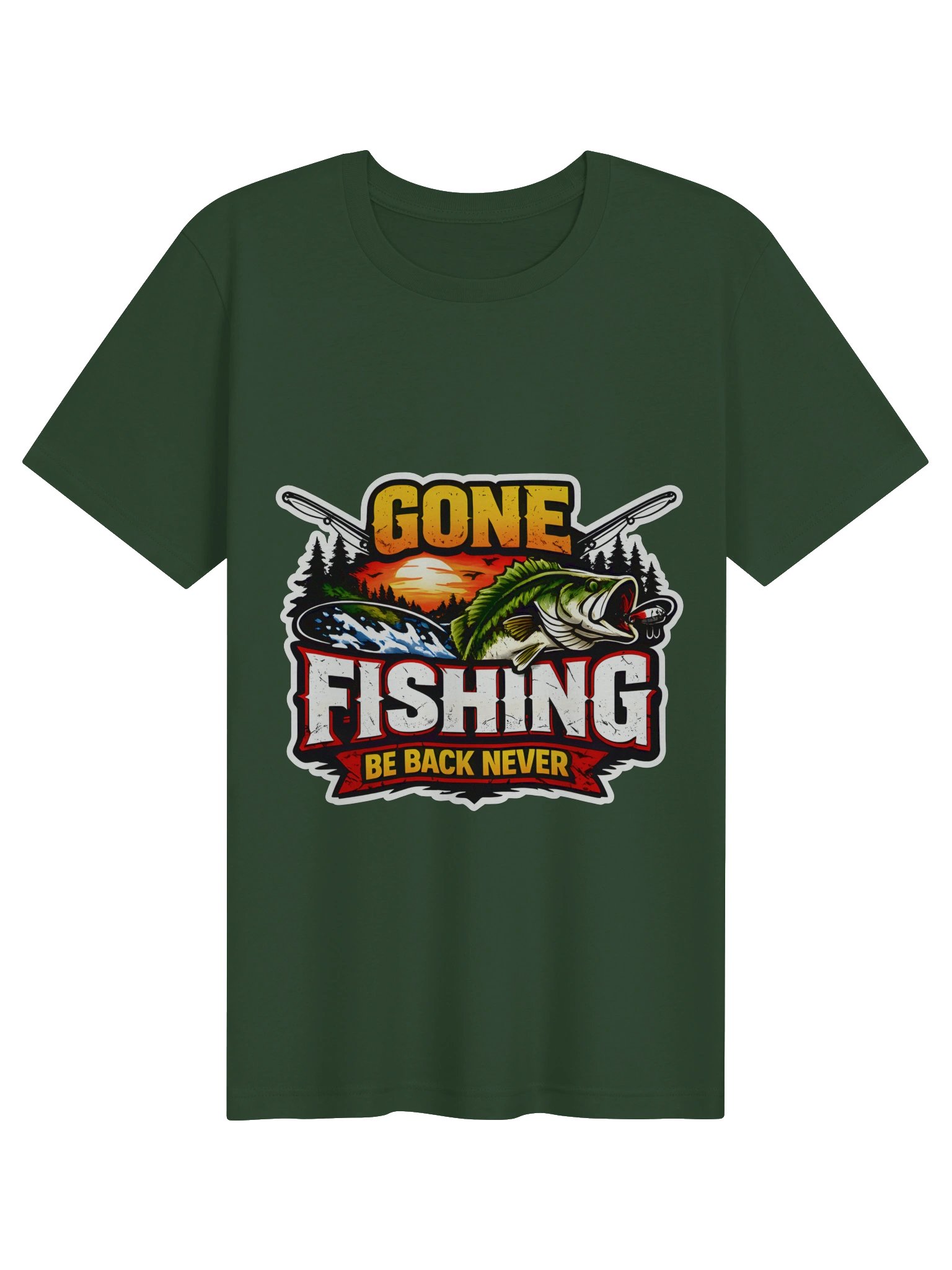 Gone Fishing Sunset Tee product image (1)
