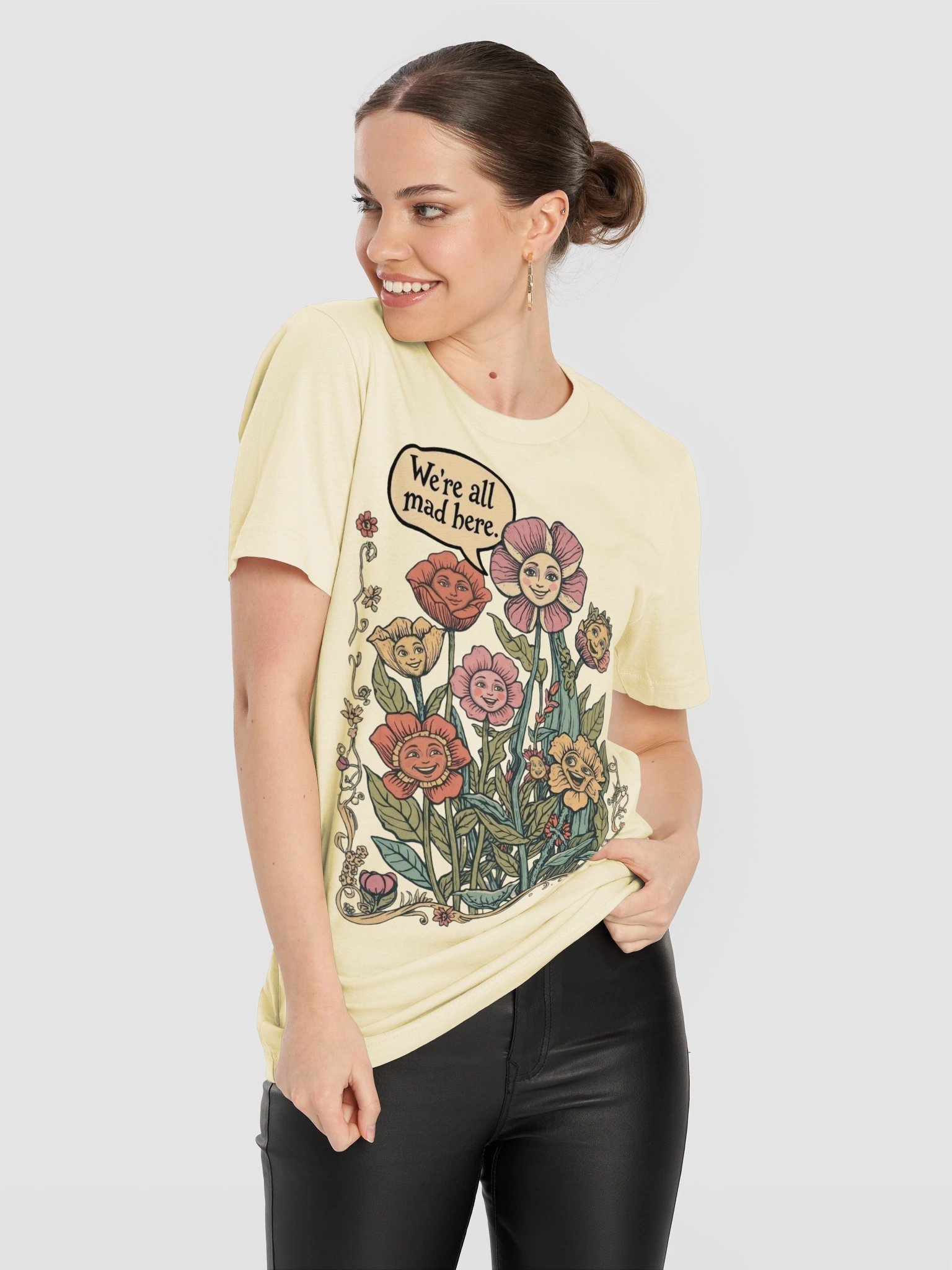 We're All Mad Here Shirt, Wonderland Floral Tee, Vintage Storybook Flowers product image (12)