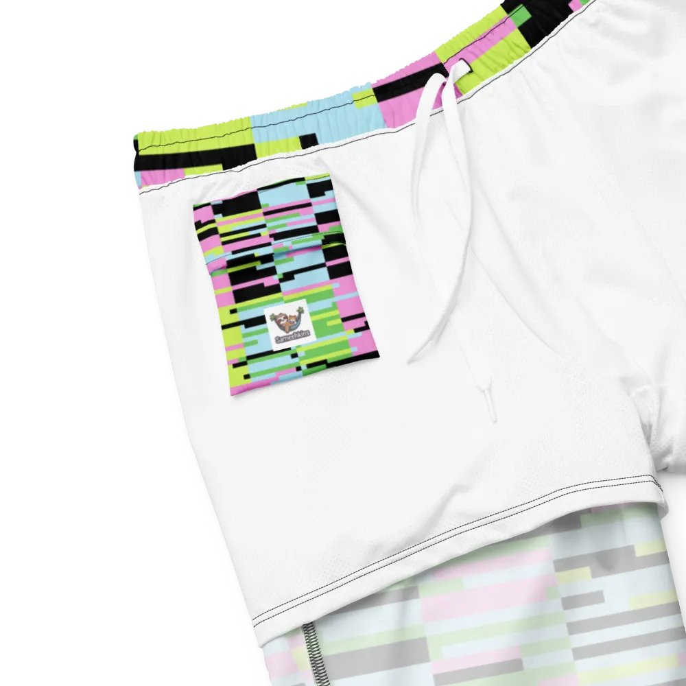 Pixelated Splash Men's Swim Trunks product image (6)