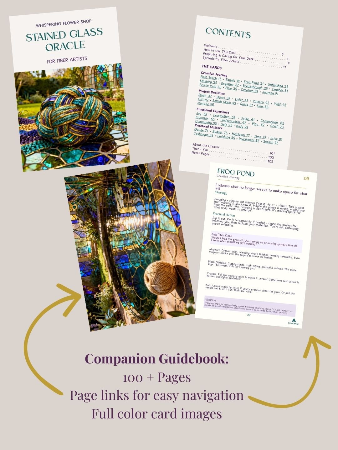 Stained Glass Oracle Cards for Fiber Artists | Knitting & Crochet Divination product image (4)