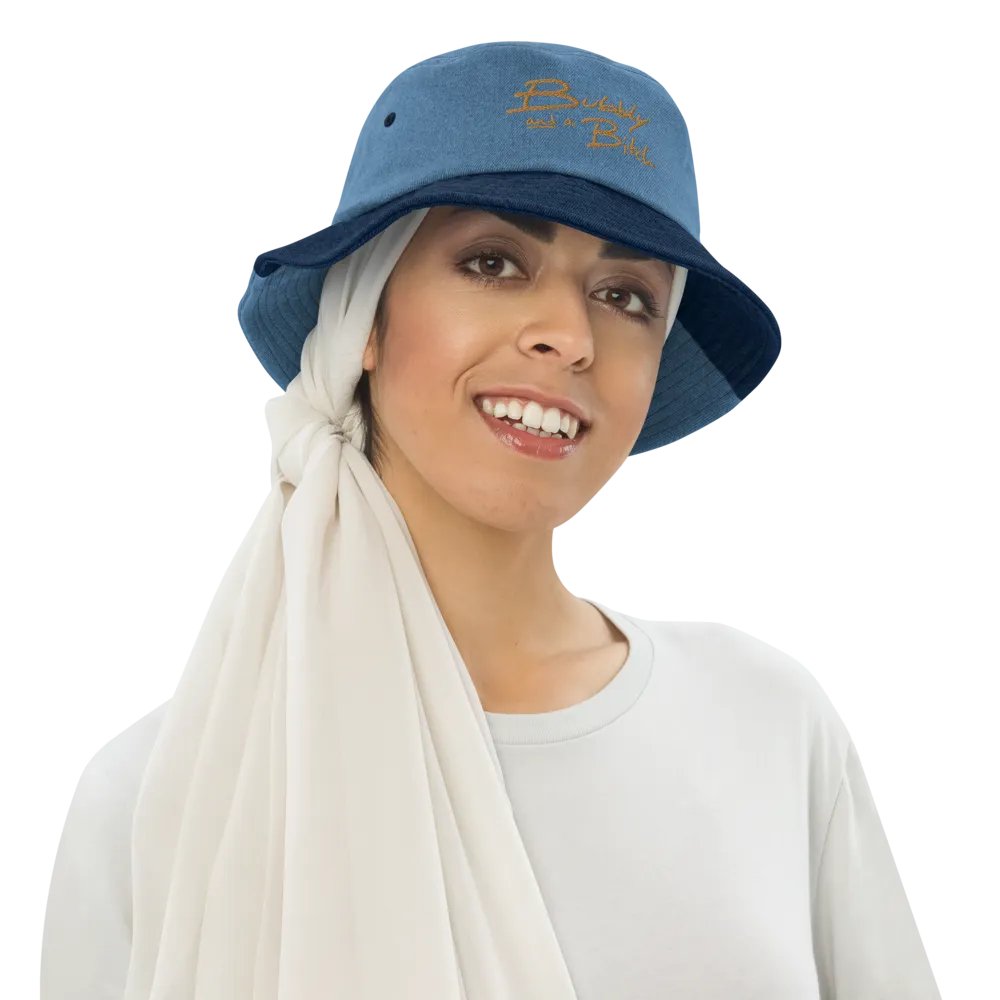 Bubbly and a B*tch (brass) embroidered denim bucket hat product image (16)