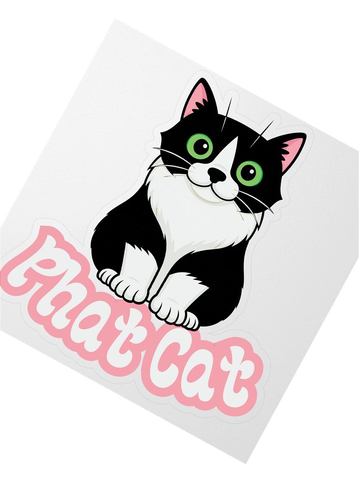 Large Phat Cat Sticker (Pink) product image (2)