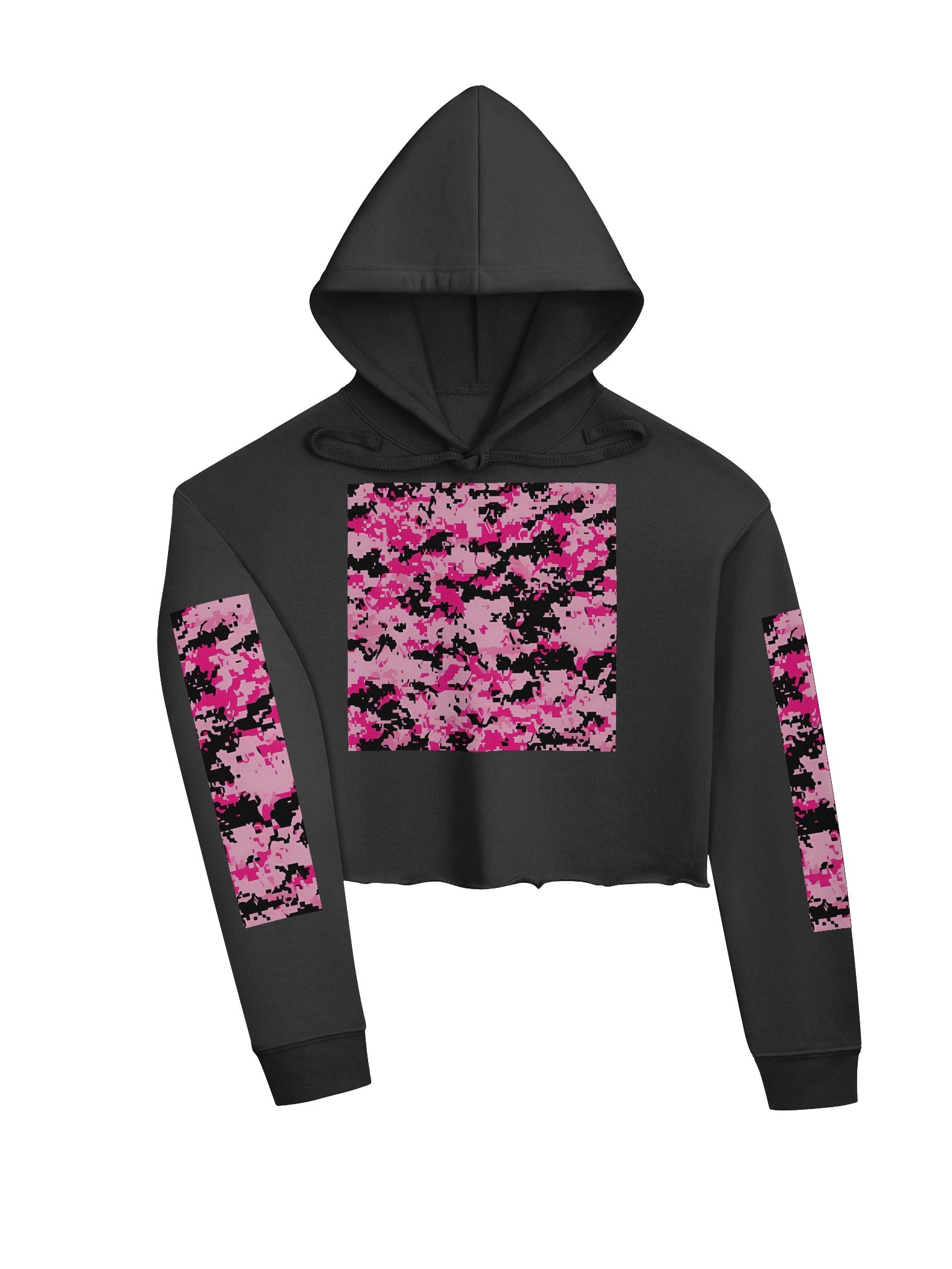 Pixel Pink Camo Crop Hoodie product image (3)