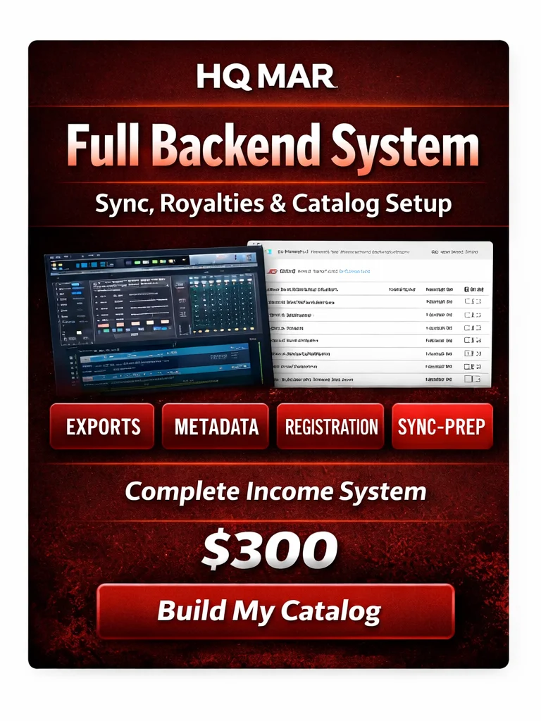 Full Music Backend Setup | Sync Ready + Royalty Setup + Metadata (Complete Artist System) product image (1)
