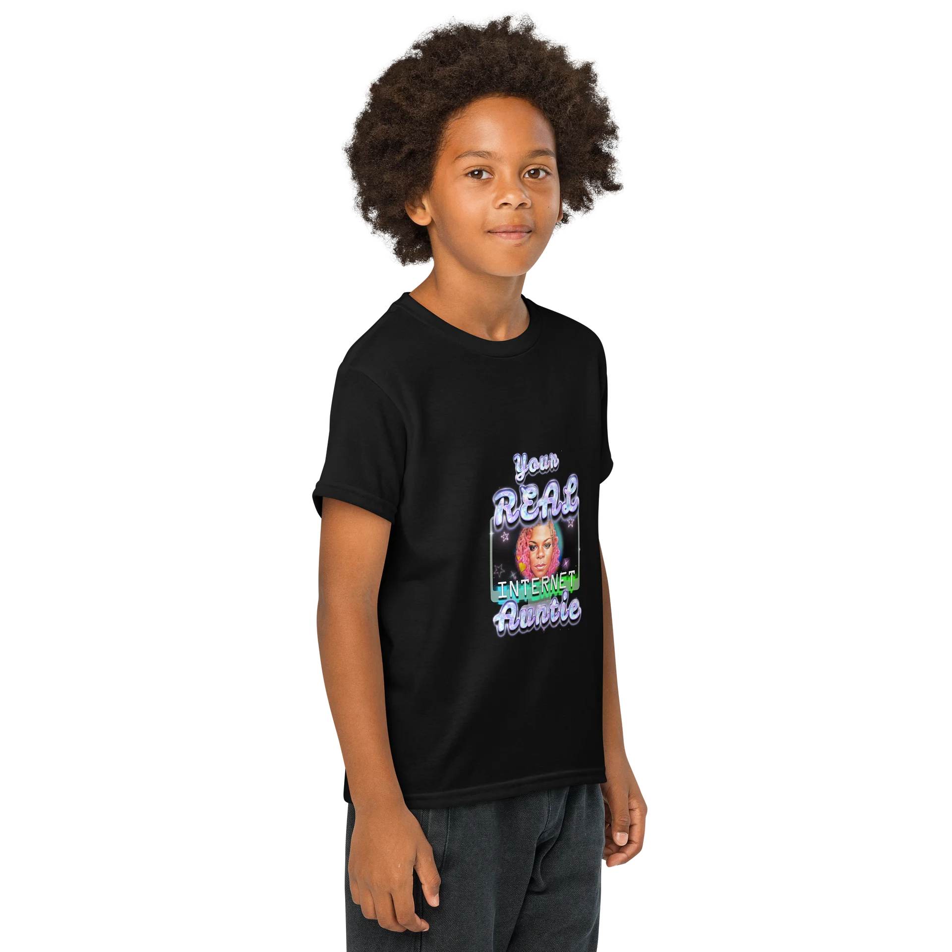 Glowing Youth Sports Tee - Your REAL INTERNET Auntie Edition product image (4)