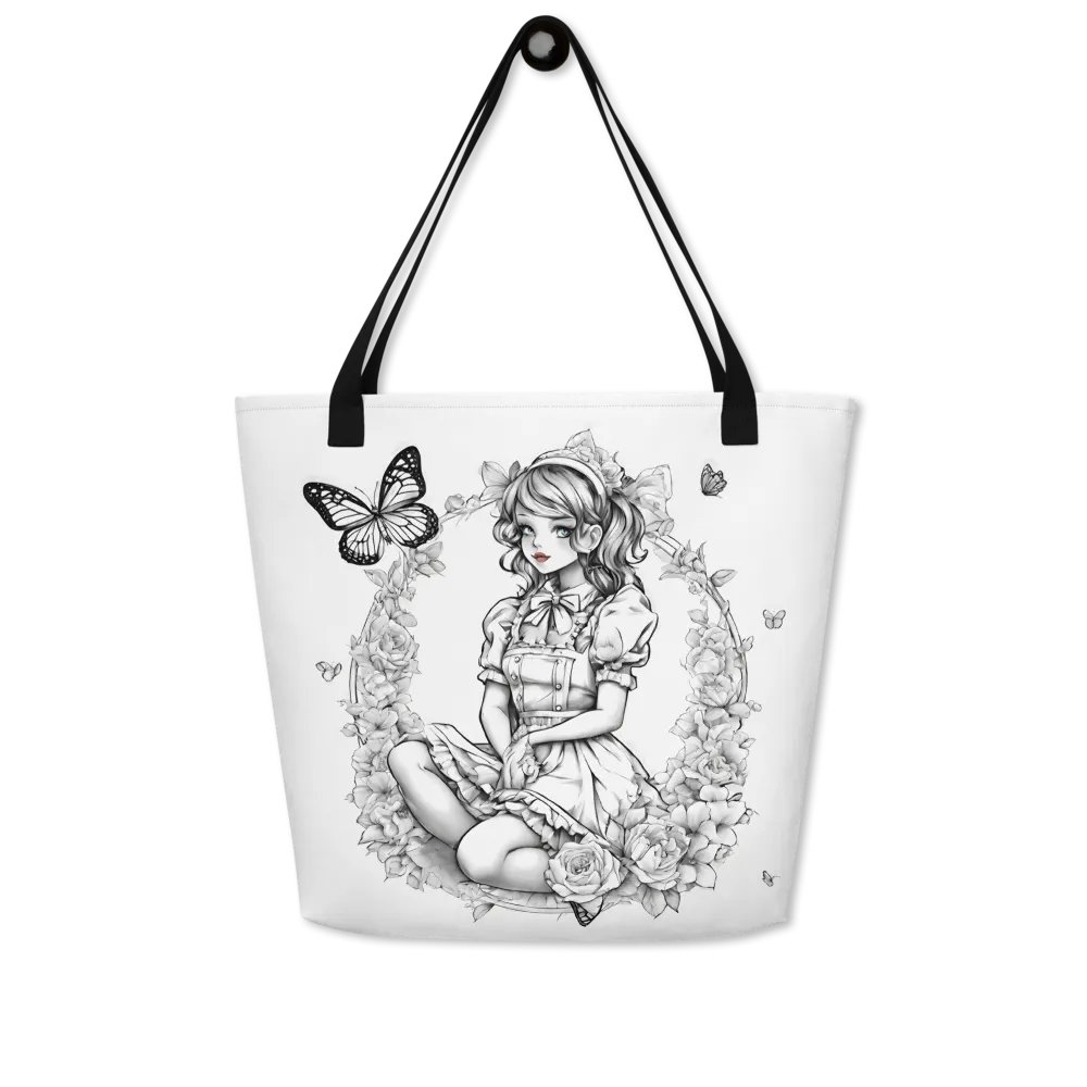 Monochrome Maid Floral Tote Bag product image (7)
