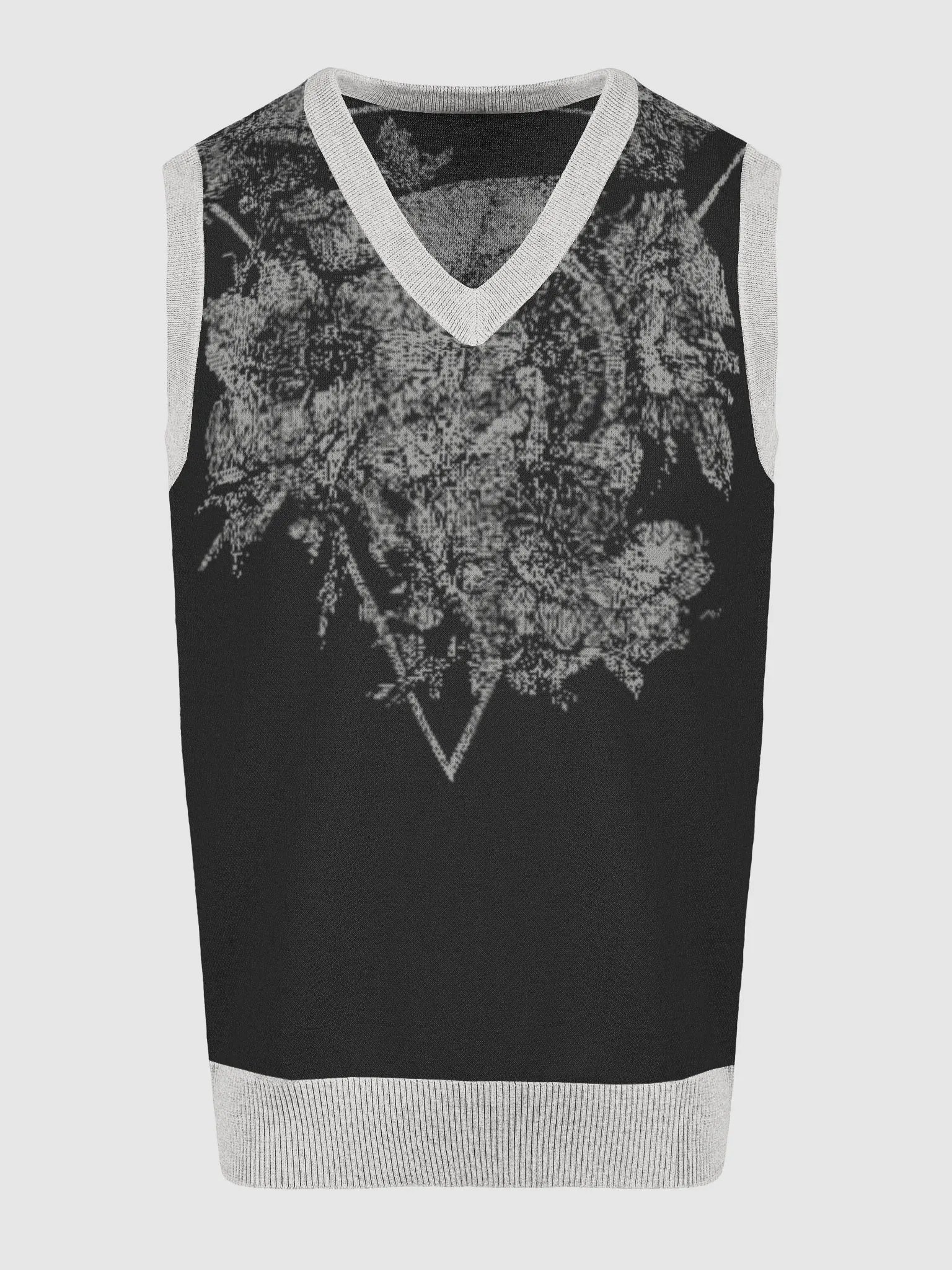 Skull Blossom Knitted V-Neck Vest product image (3)