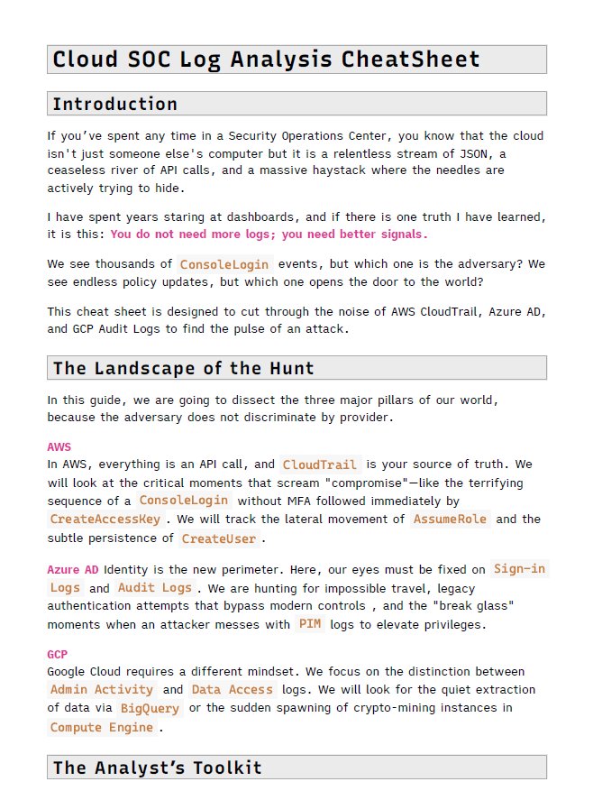 Cloud SOC Analyst Cheat Sheet | Log Analysis product image (2)
