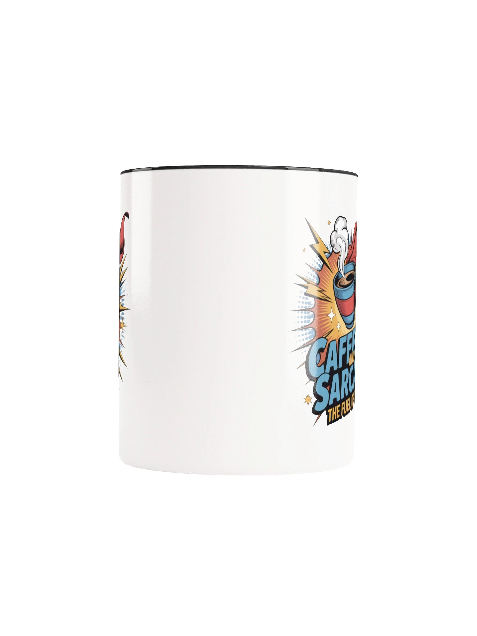Caffeine and Sarcasm Funny Coffee Mug - with Color Inside product image (5)