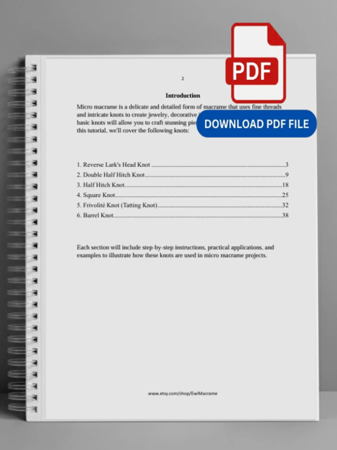 Micro Macrame Knots & Practical Applications – PDF Guide product image (3)