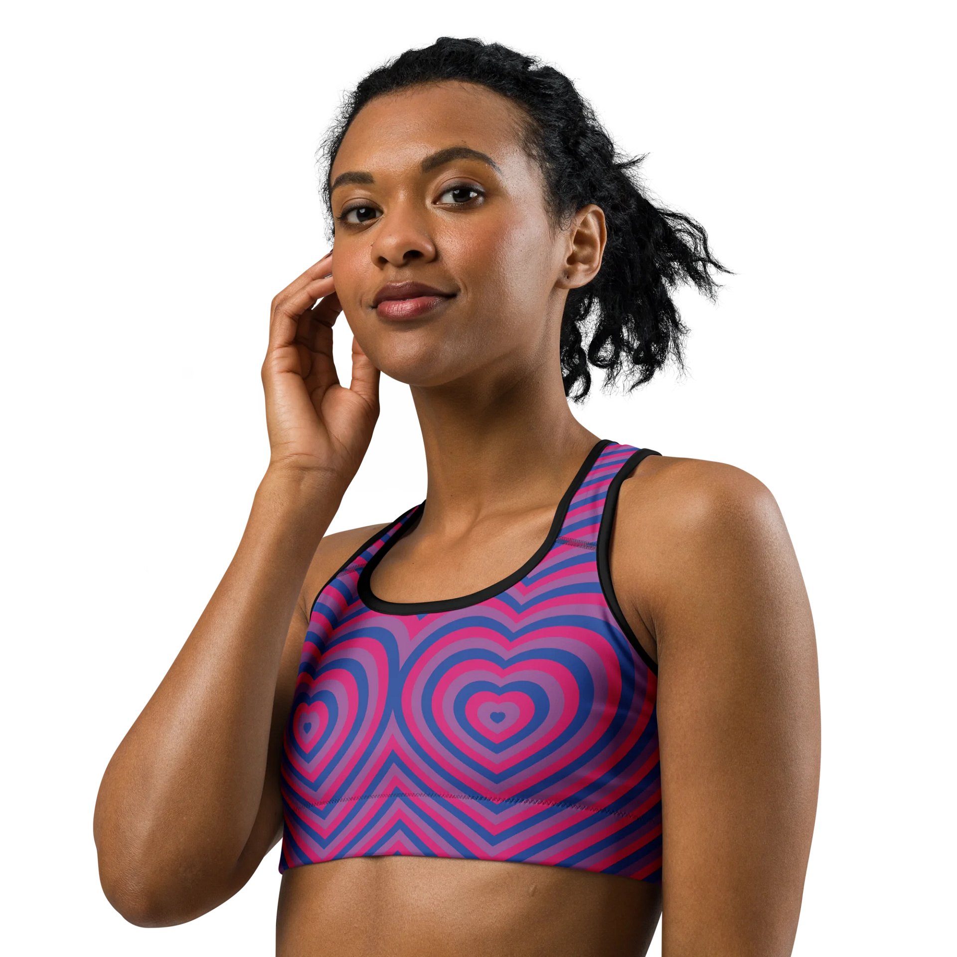 Bisexual Pride Hearts Sports Bra product image (2)