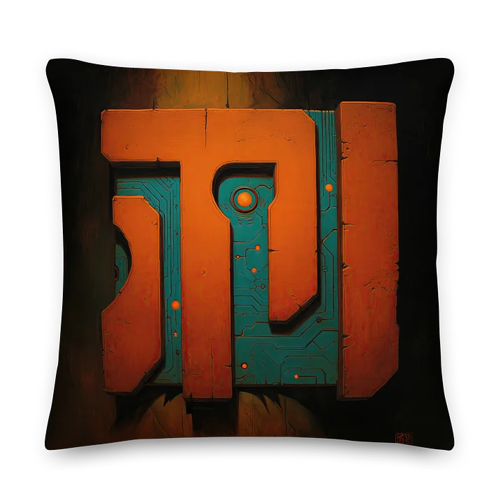 Circuit Ronin – Futuristic Samurai Meditation Cushion Cover product image (2)