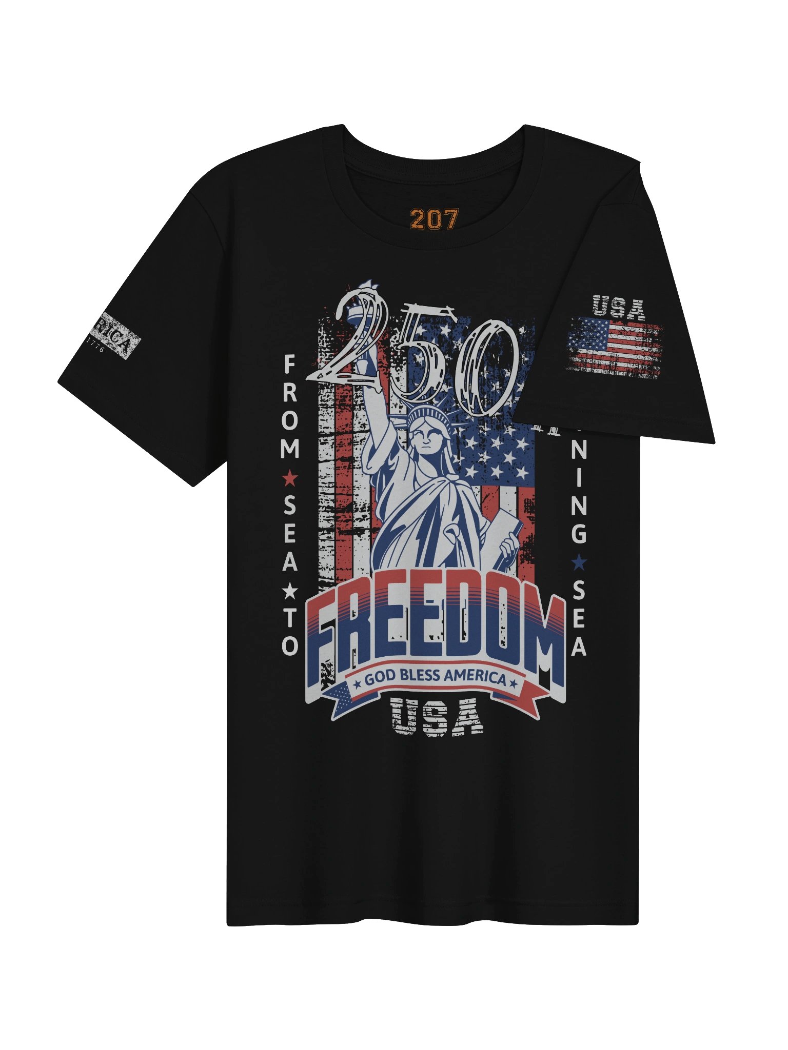 Vintage USA 250th Anniversary T-Shirt | Semiquincentennial Liberty Patriotic Tee product image (4)