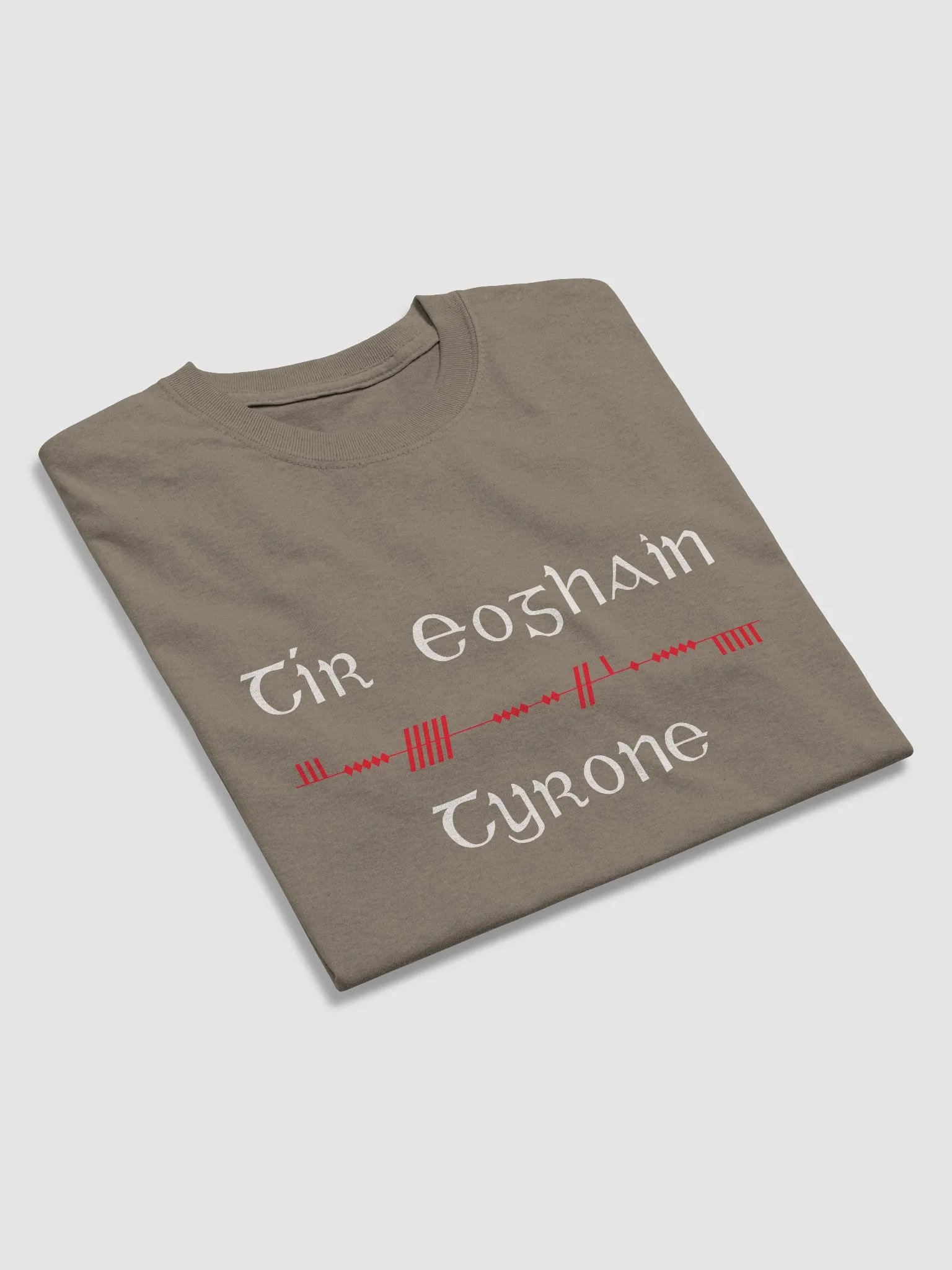 Tyrone/Tír Eoghain, Scholastic style Ogham printed T-shirt product image (2)