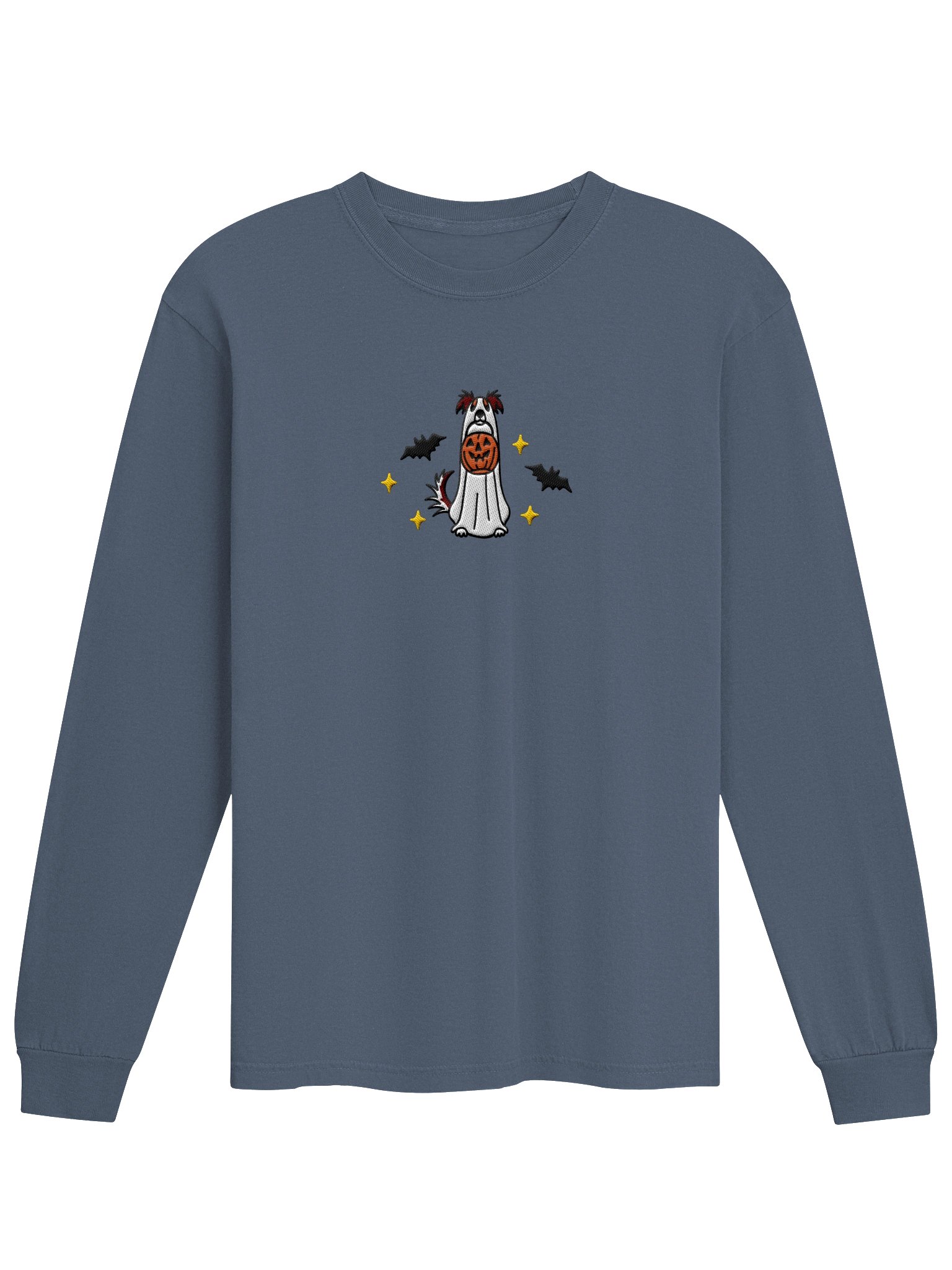 Halloween Borzoi(Sable & White) Embroidered Long-Sleeve T-Shirt product image (2)