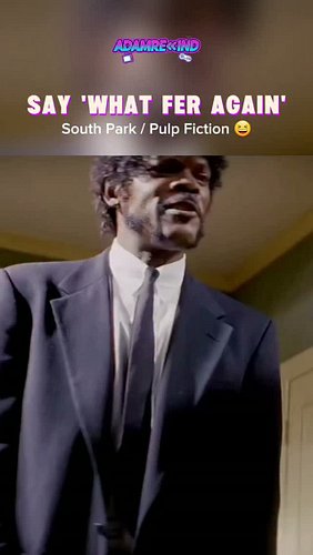 “SAY WHAT FER AGAIN.” 😂 Pulp Fiction X South Park form 💀 The design is available in my store as a NEW Tee & Cap (on my profil...