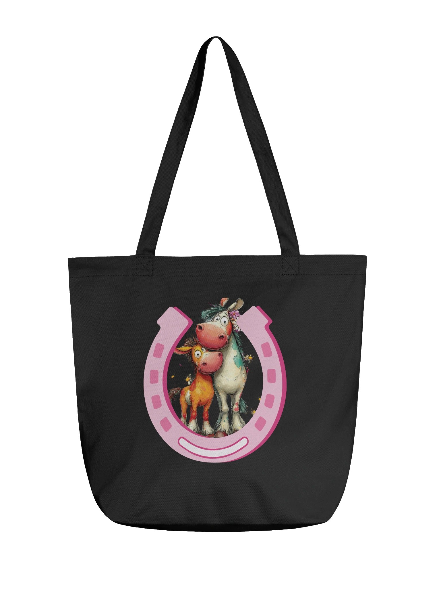 Horse and Foal Lucky Horseshoe Tote Bag product image (1)