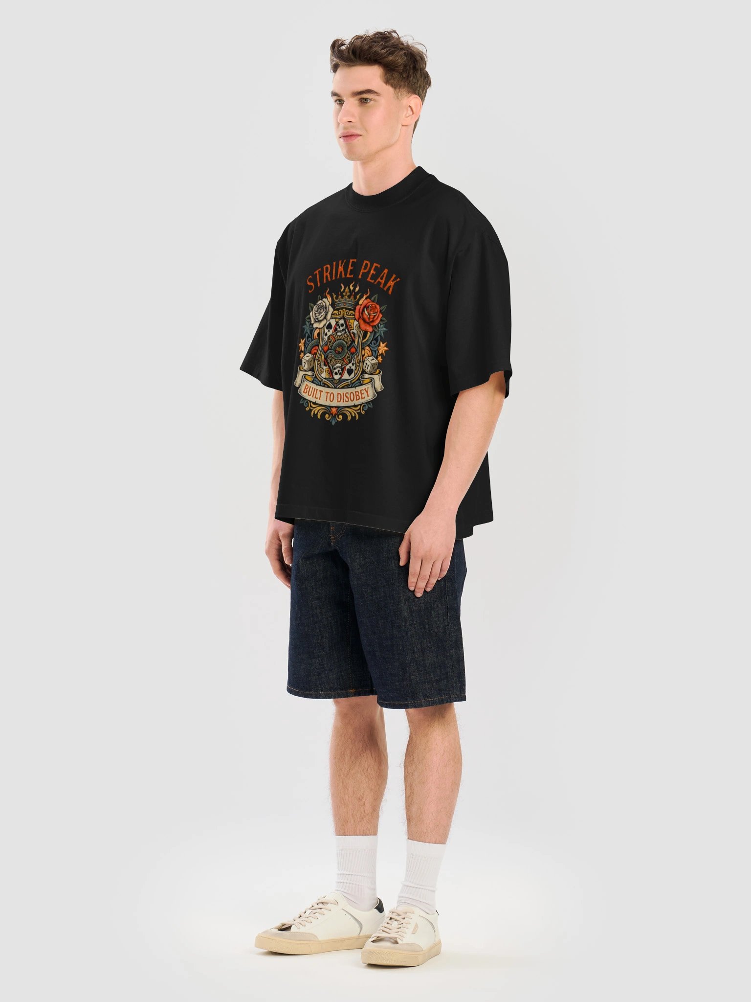 Premium Heavyweight Oversized Graphic T-Shirt - "Built To Disobey" Dual-Sided Statement Streetwear product image (19)