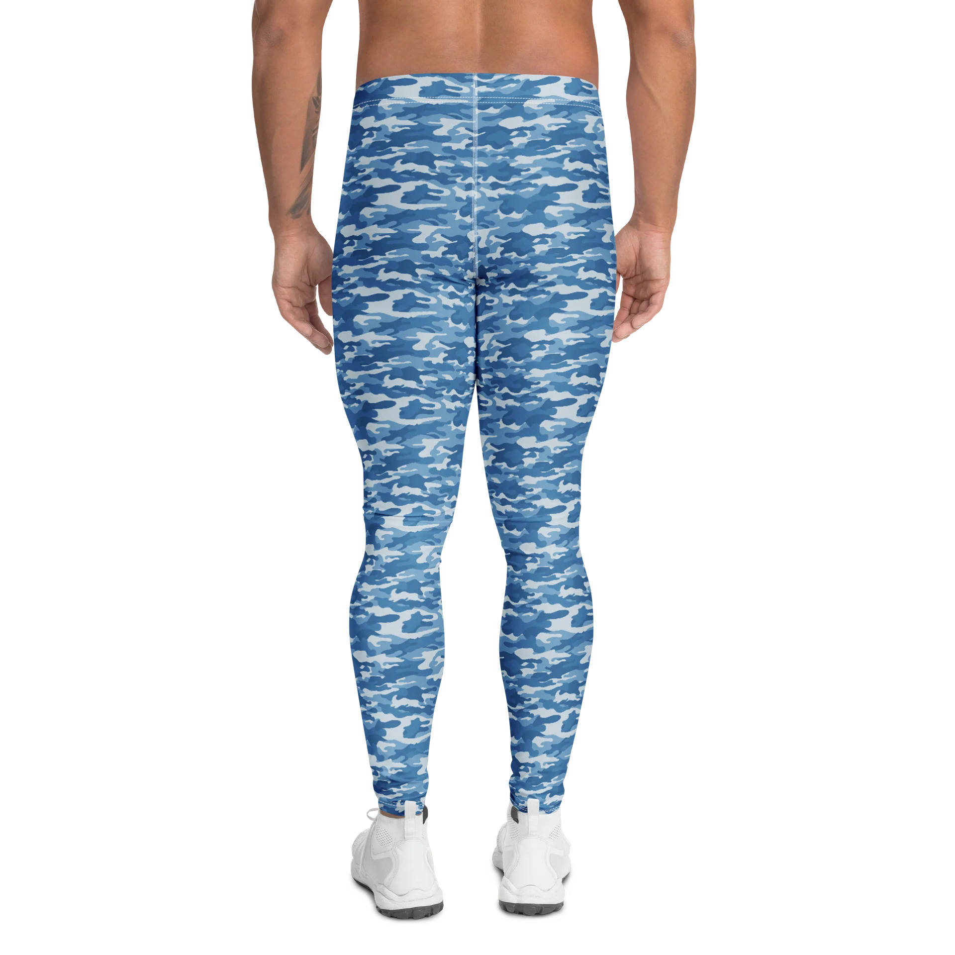 Blue Camouflage Men’s Leggings for Active Wear product image (2)