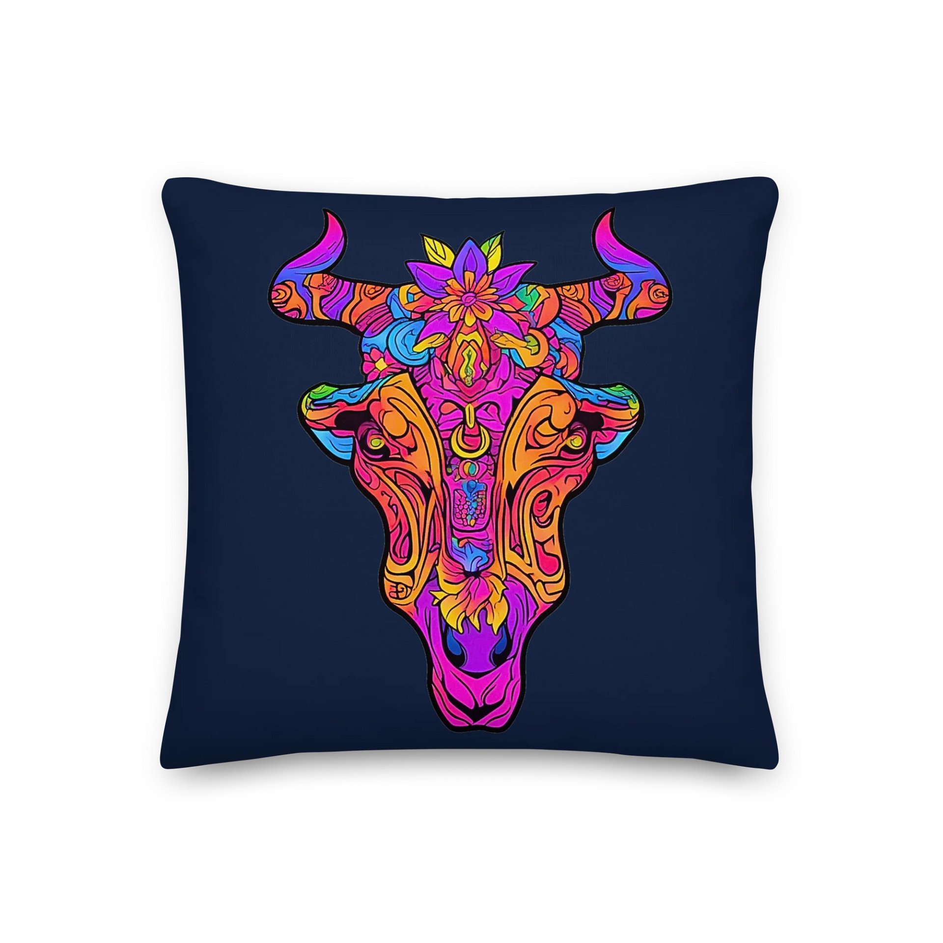 Neon Bull Skull - Pillow product image (1)