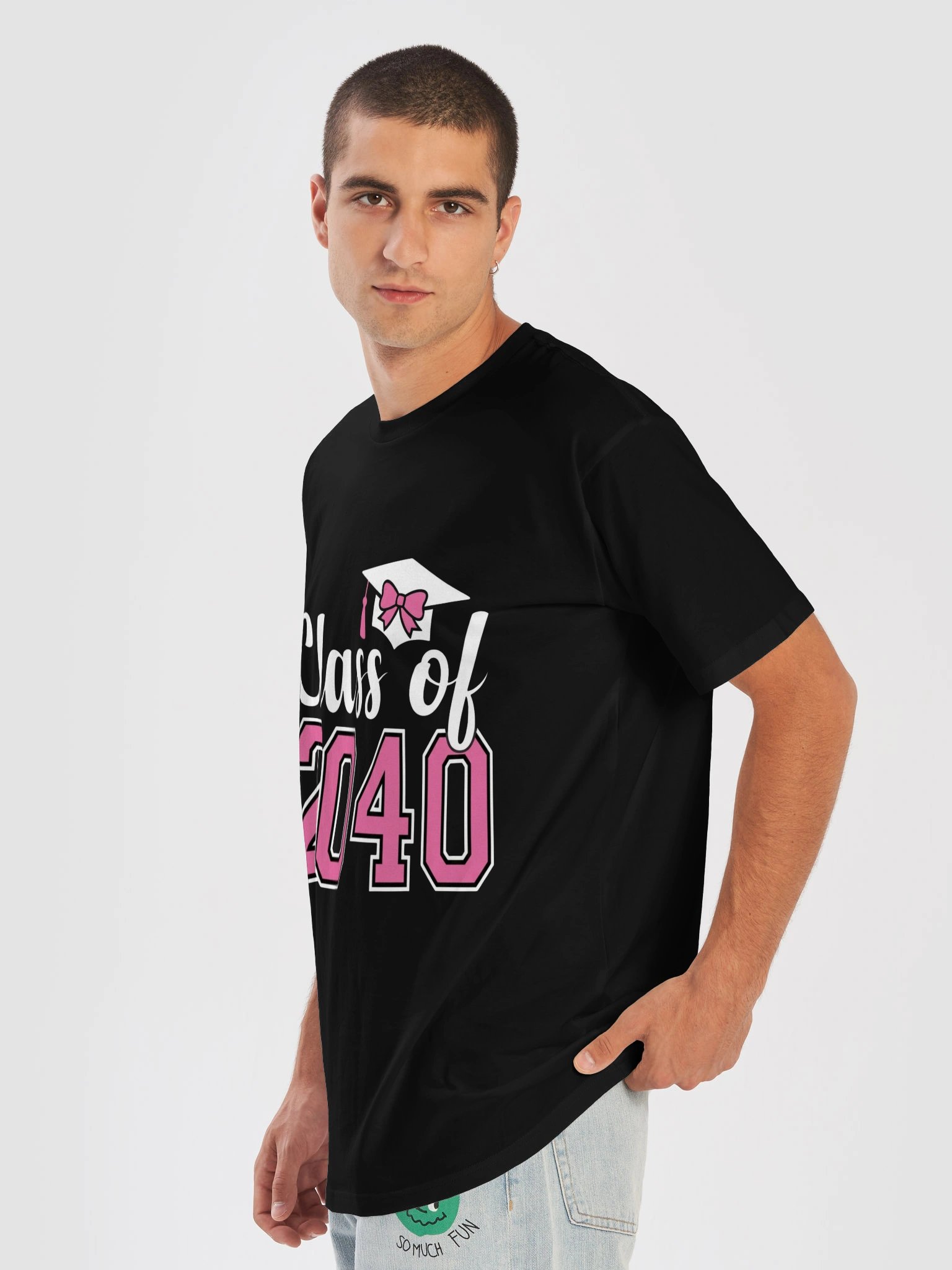 Class of 2040 Grow with Me 2040 Graduation Pink Bow Girls T-Shirt product image (39)