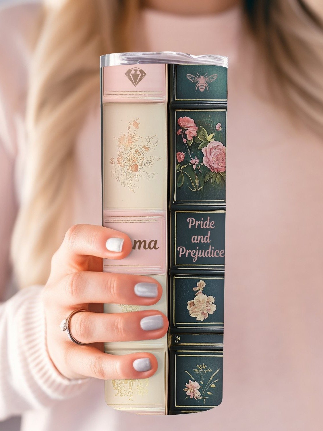 Pride and Prejudice Jane Austaen Regency Romance Books 20oz Full Wrap Tumbler PNG, Vintage Boho Seamless Sublimation Design, Digital Download product image (3)
