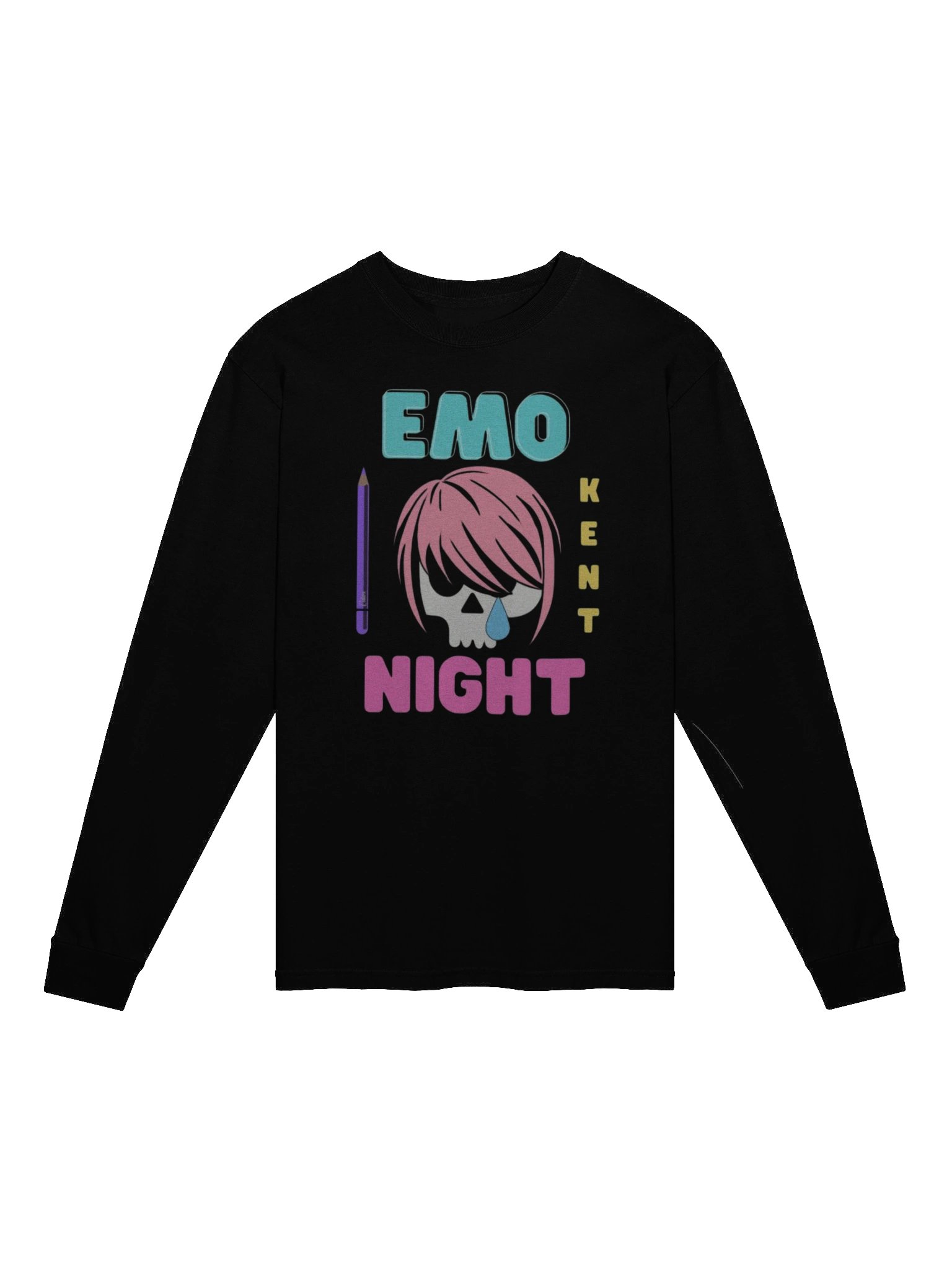 Emo Night Kent Sad Skull Long Sleeve product image (1)