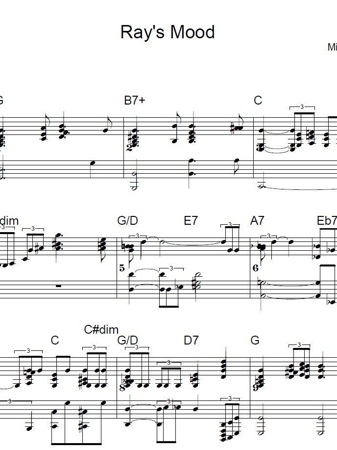 Rays Mood - Blues piano - Piano sheet music product image (1)