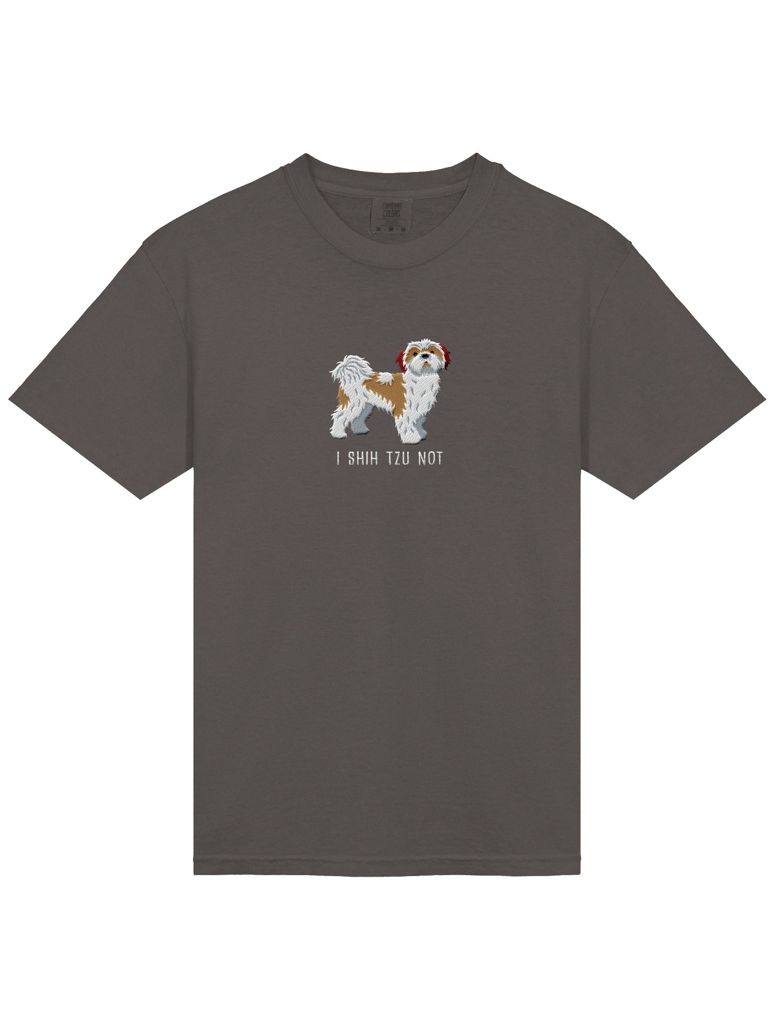 I Shih Tzu Not T-Shirt(Embroidered) of a Shih Tzu(Brown & White) product image (6)