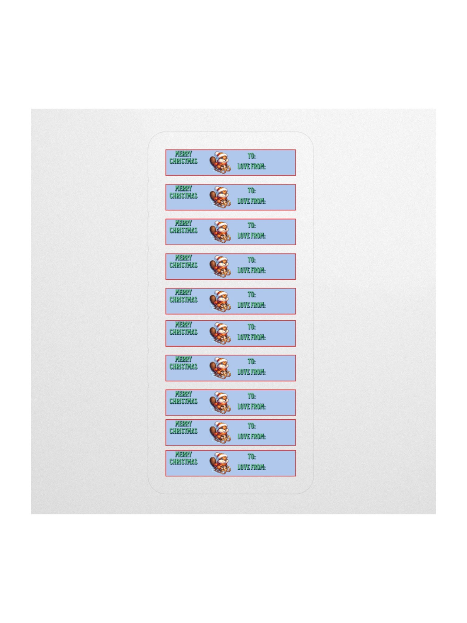Beaver Santa's Greetings Kiss Cut Stickers product image (1)