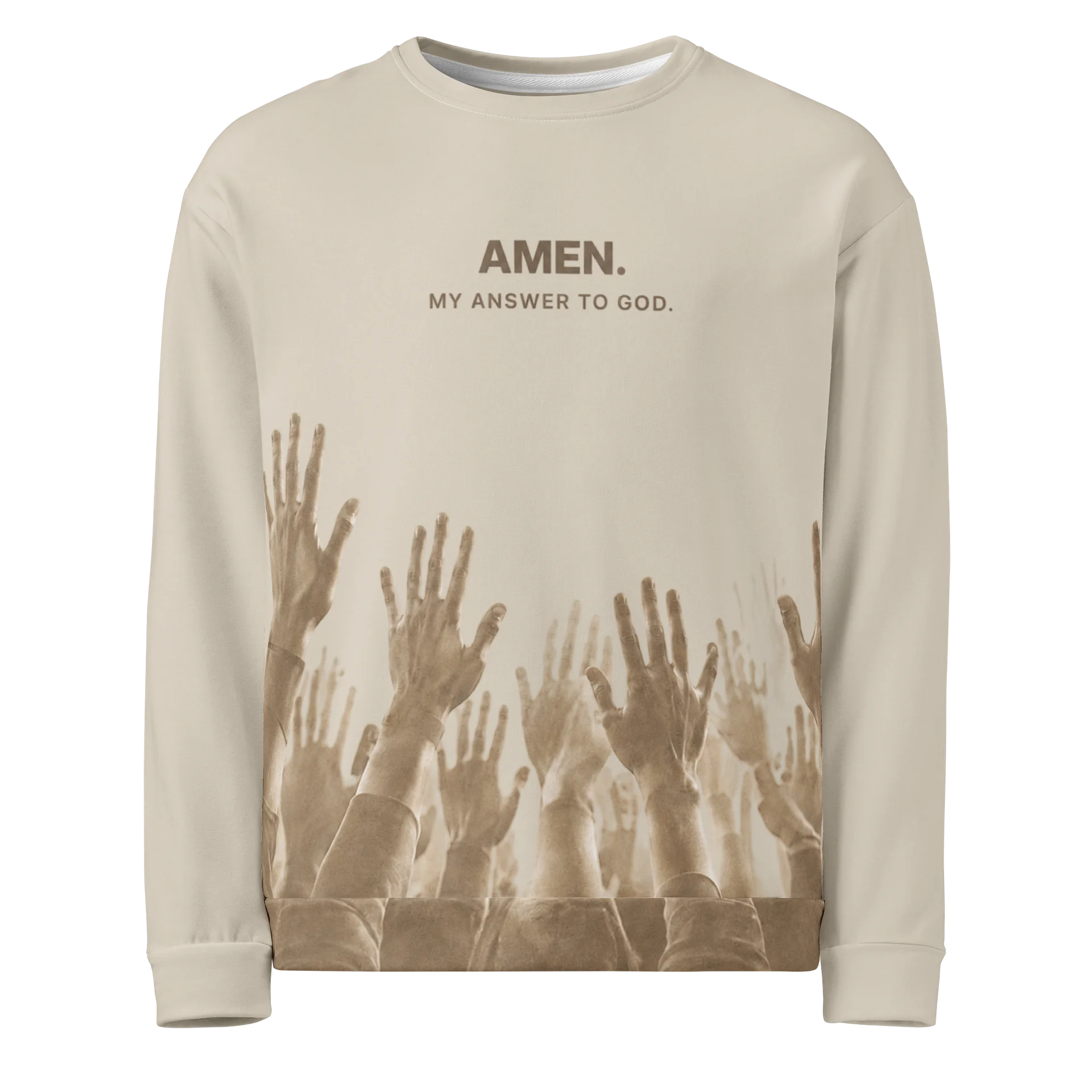 AMEN. My Answer To God | Premium Christian Sweatshirt | Minimal Worship Streetwear product image (1)