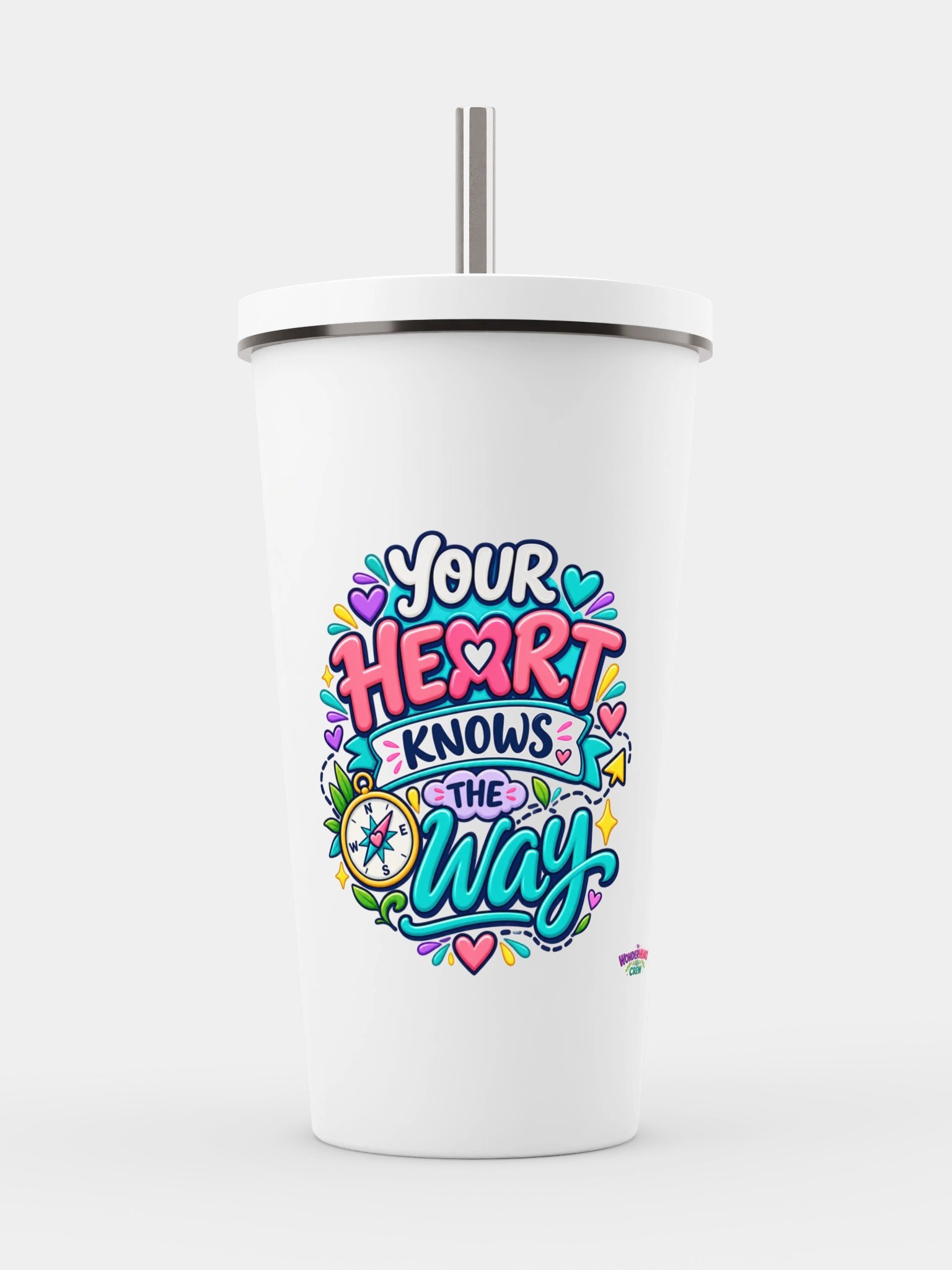 Stainless Steel Insulated Inspirational Tumbler with a Straw - Your Heart Knows the Way product image (1)