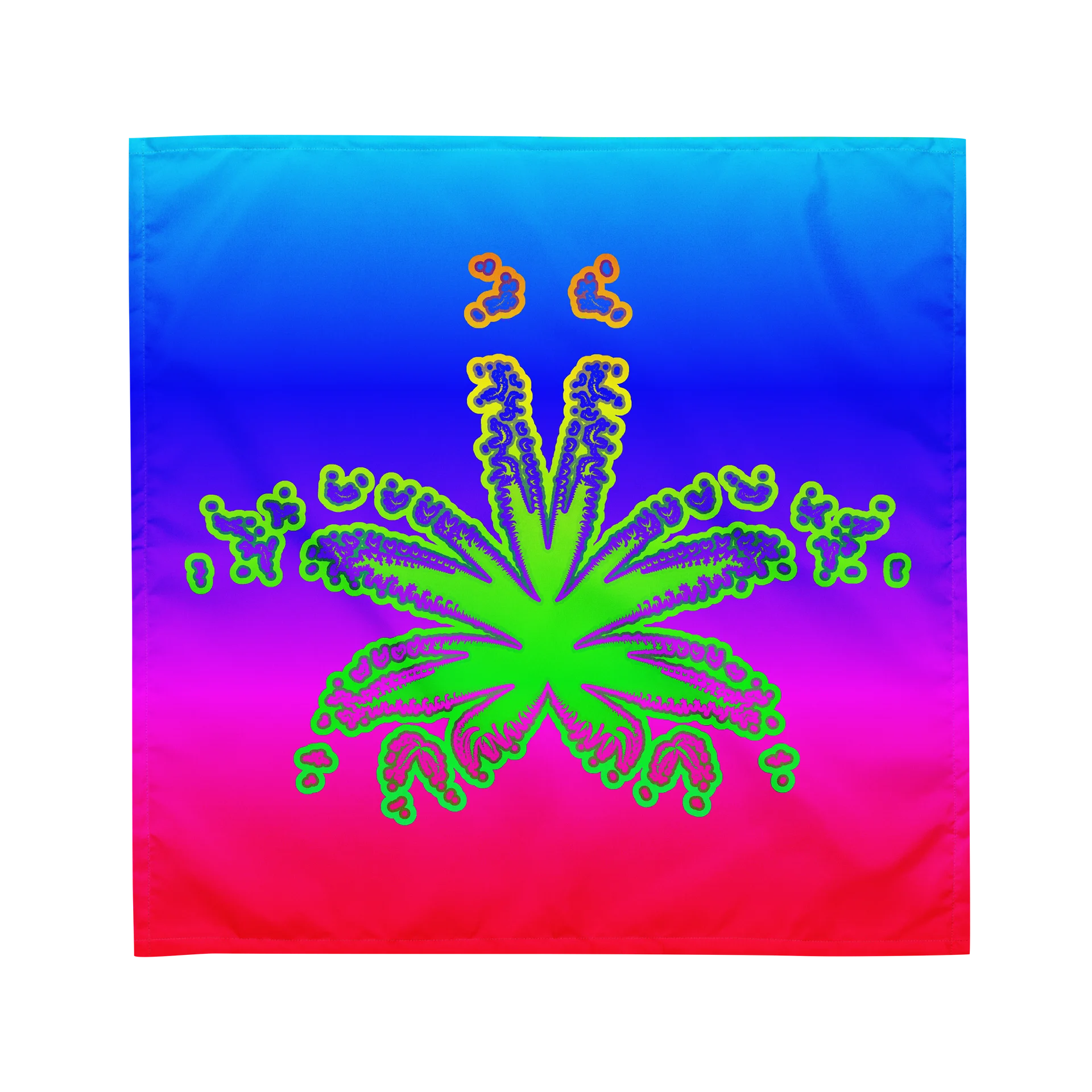 Colorful Cannabis Leaf Art Bandana, Fun 420 Fashion, Stoner Summertime Accessory product image (1)