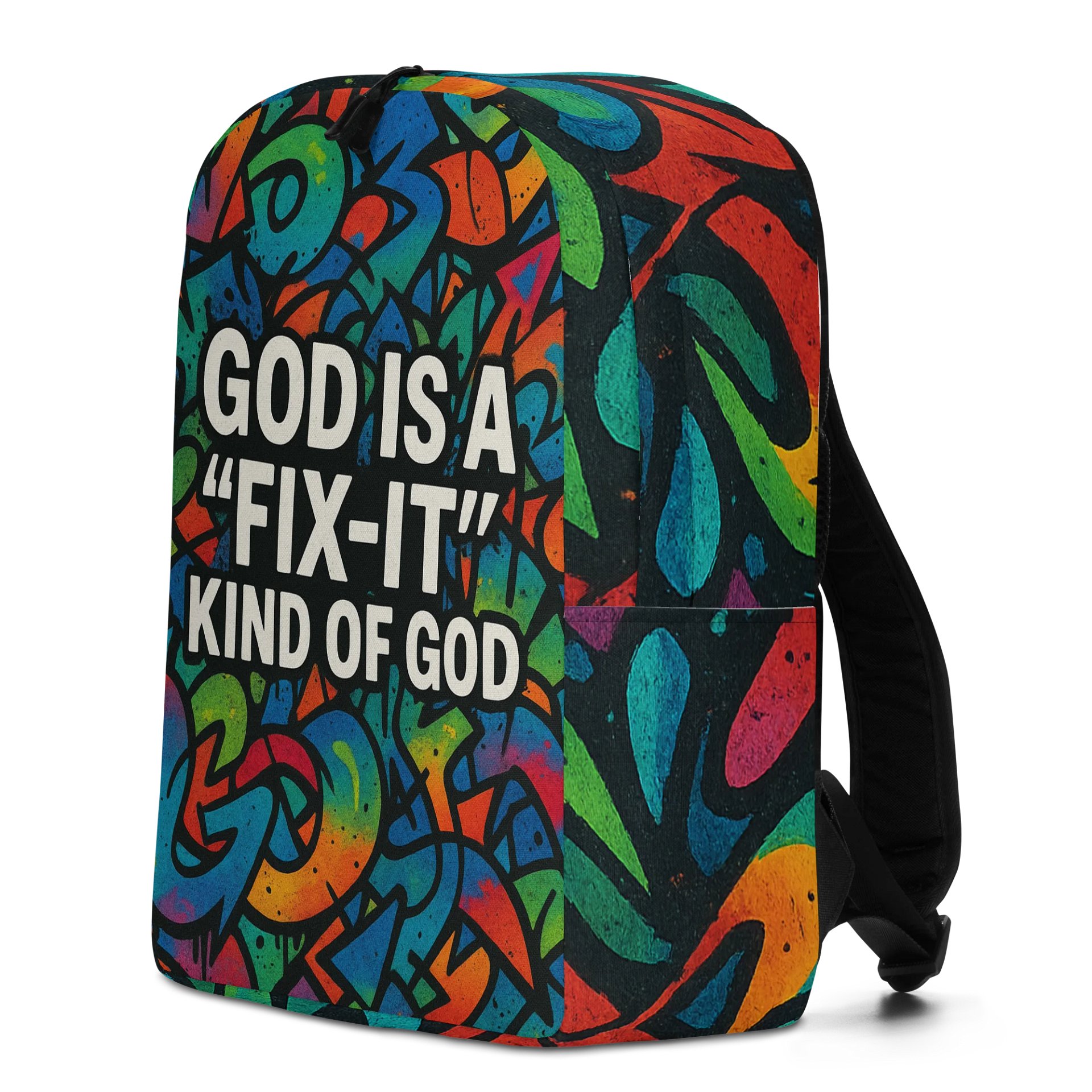 God Is a “Fix-It” Kind of God Backpack – Bold Graffiti Style product image (1)