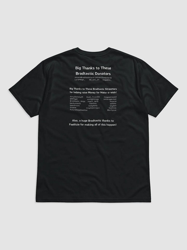 Make-a-wish 2023 Bradtastic Thanks t-shirt - 3 Years on Twitch Edition product image (2)