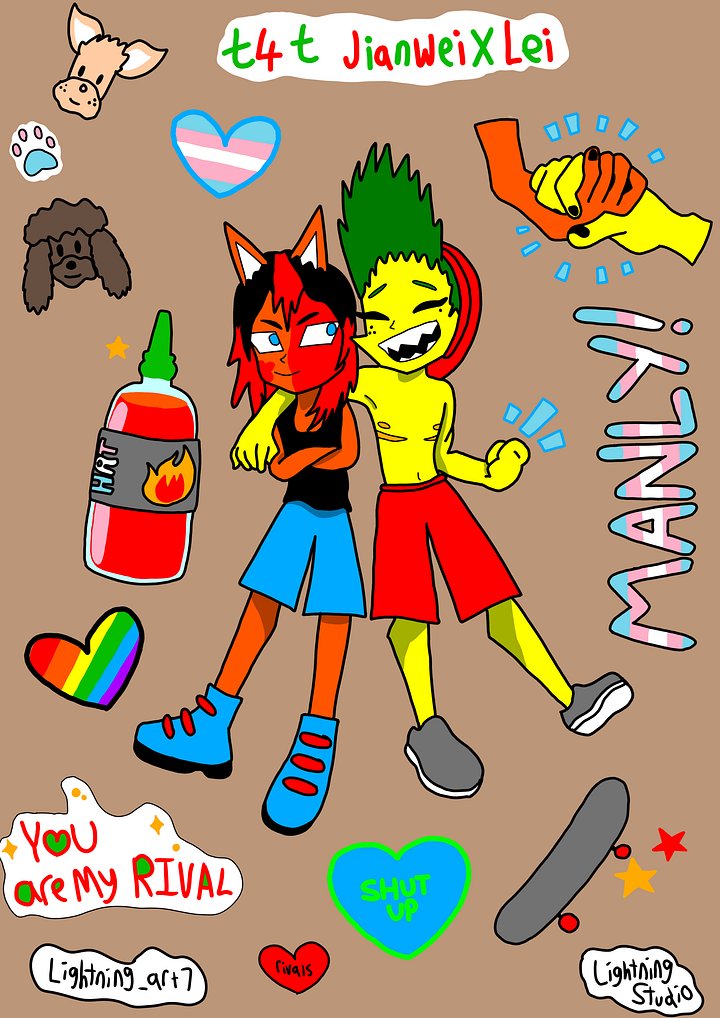 t4t Jianwei X Lei sticker sheet product image (1)