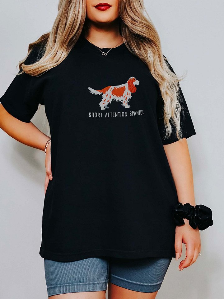 Short Attention Spaniel T-Shirt(Embroidered) of an English Cocker Spaniel(Red & White) product image (2)