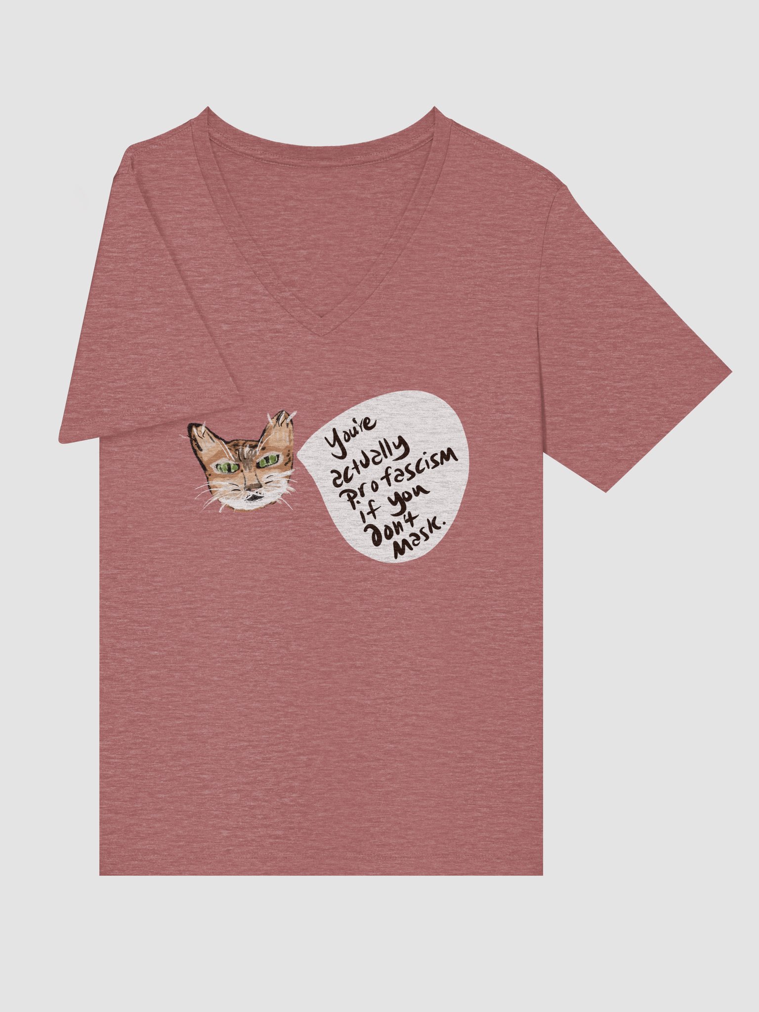 Kitty Mask Thoughts V-Neck tee product image (24)