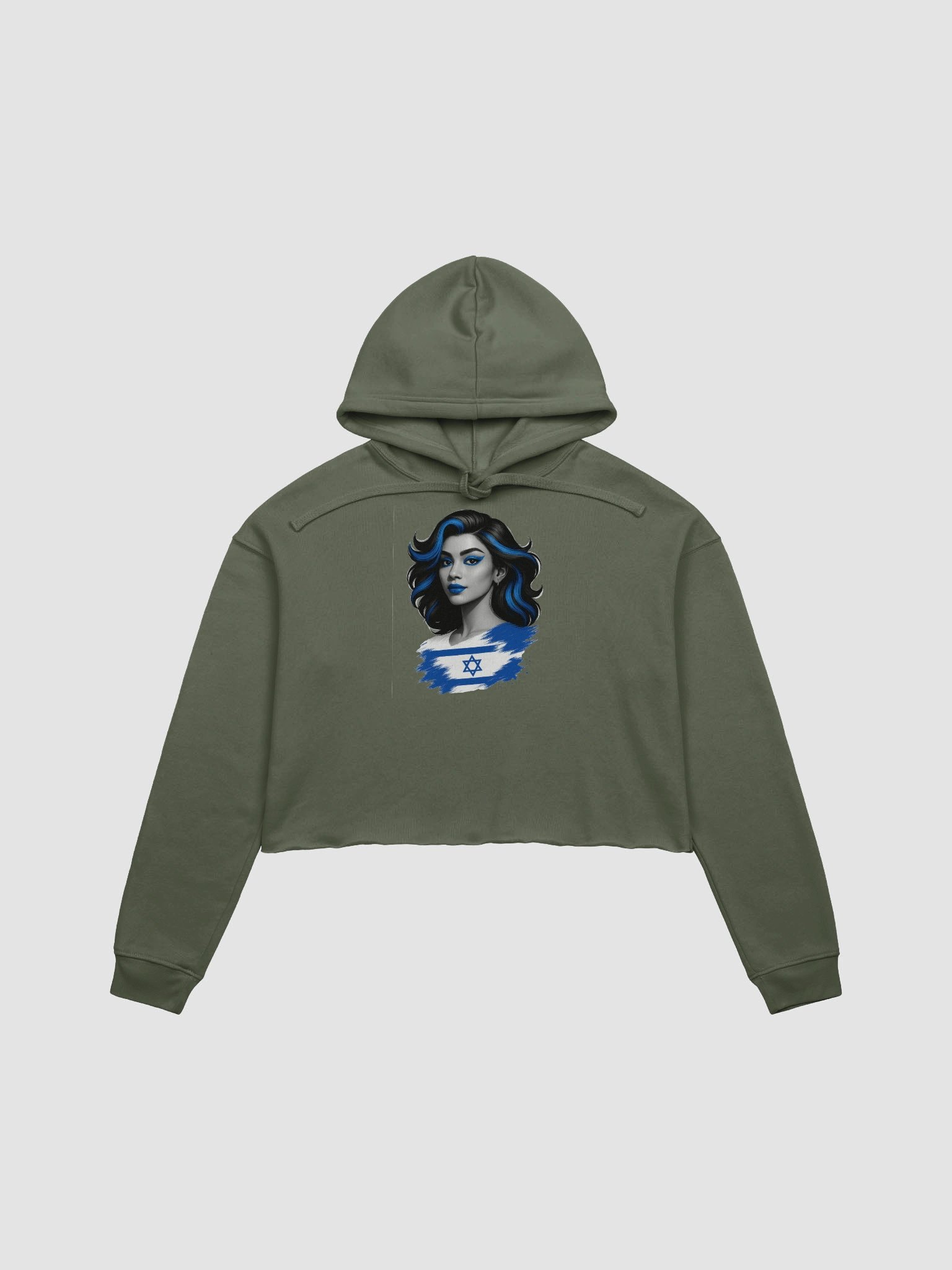 Israeli Flag Artistic Crop Hoodie product image (2)