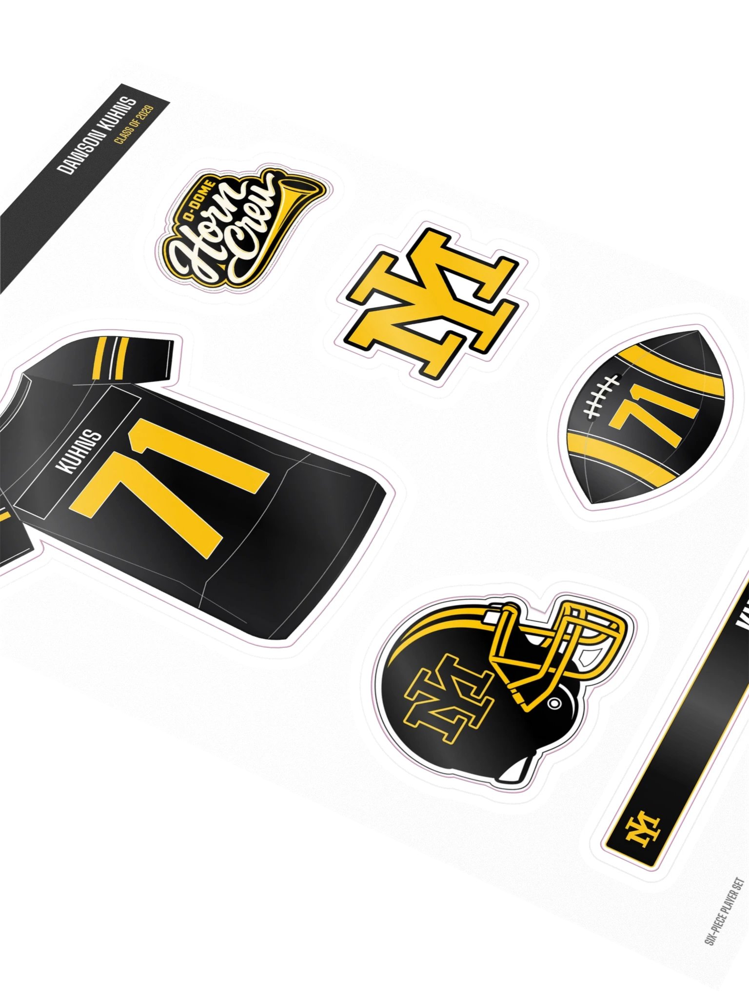 Dawson Kuhns #71 — Mustangs Sticker Sheet product image (2)