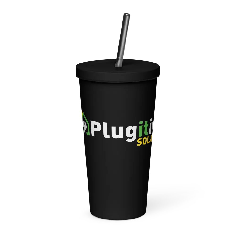 Plug It In Solar High-Quality Insulated Tumbler with Straw product image (1)