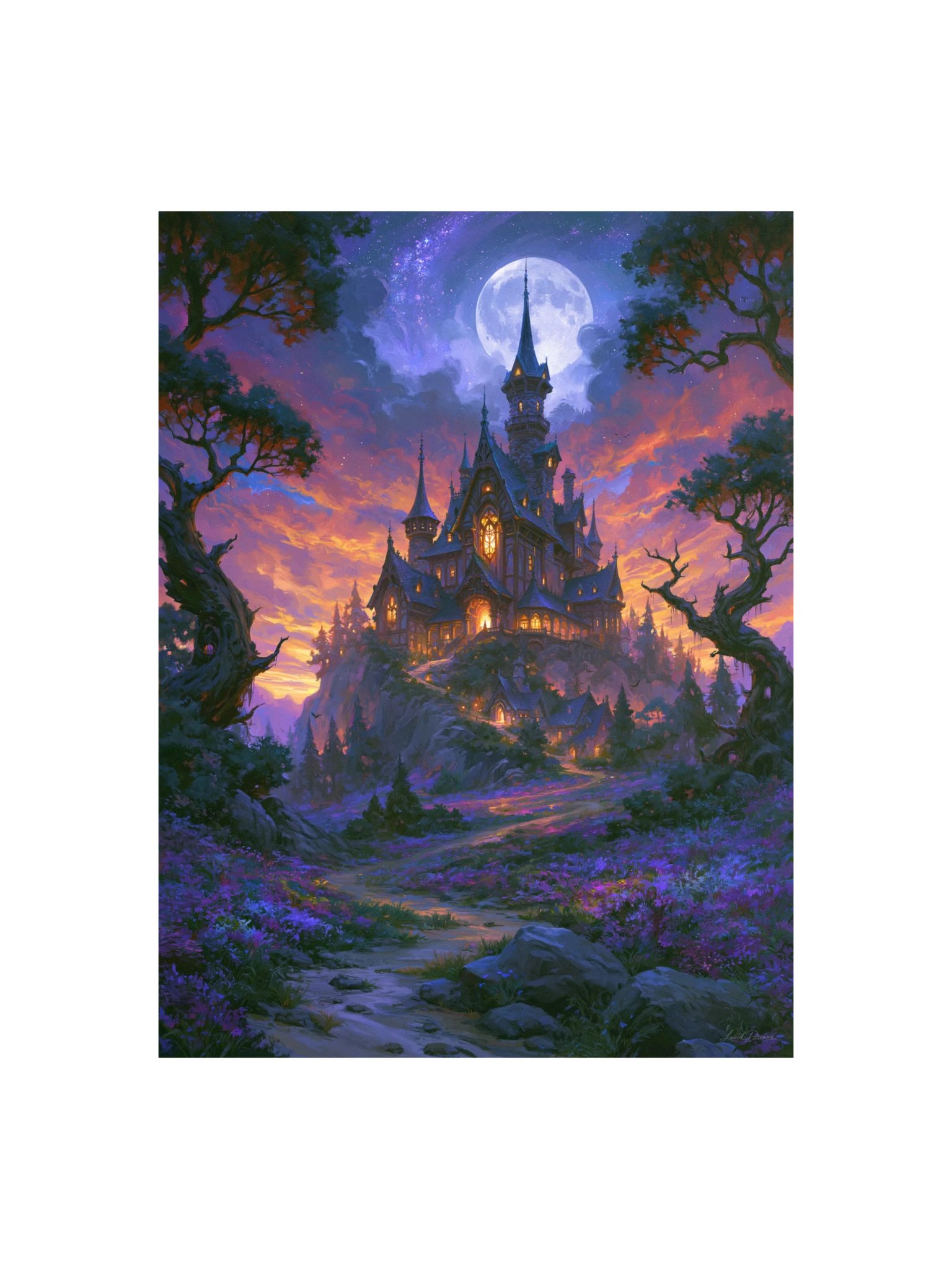 Moonlit Gothic Manor Art Print — The Moonlit Manor product image (5)