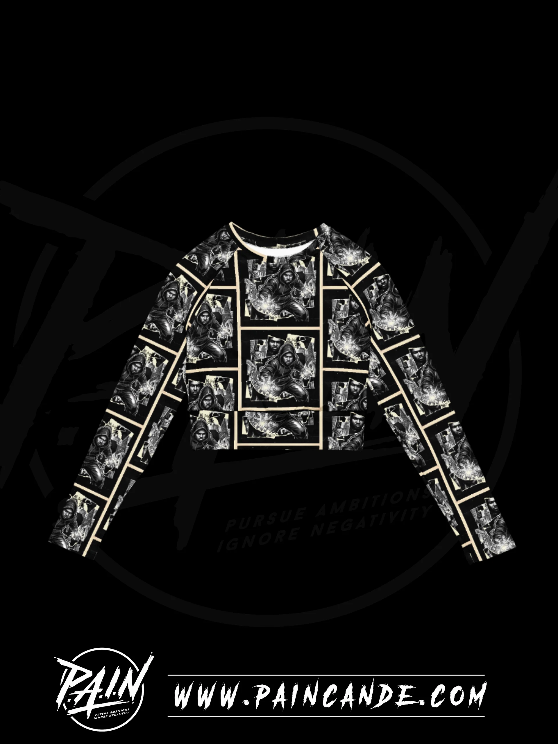Hooded Energy All-Over Print Crop Top product image (1)