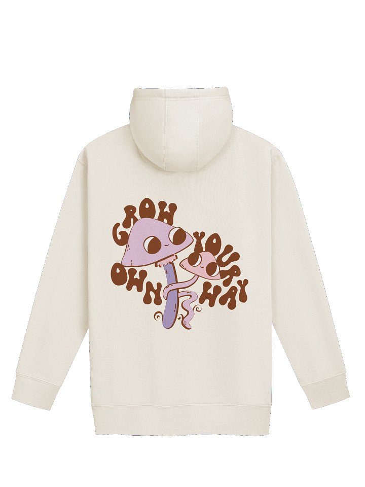 Grow Your Own Way Mushroom Hoodie | 70s Cottagecore Front & Back Design product image (2)