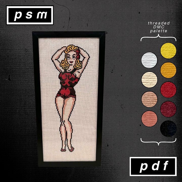 Sailor Jerry Red Swimsuit Pin Up Pattern product image (1)