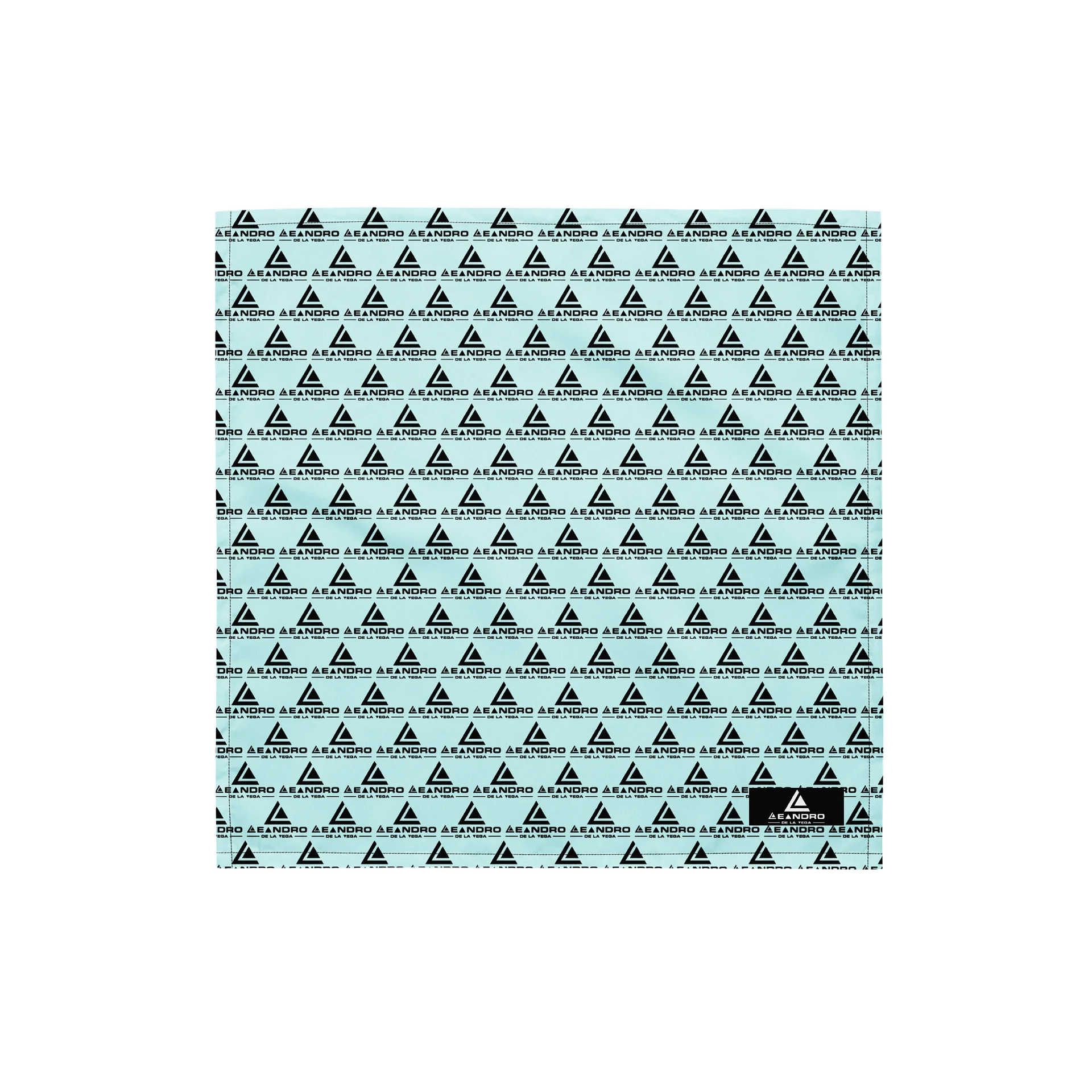 LEANDRO DE LA VEGA BANDANA LGHT CYAN NAME LOGO product image (1)